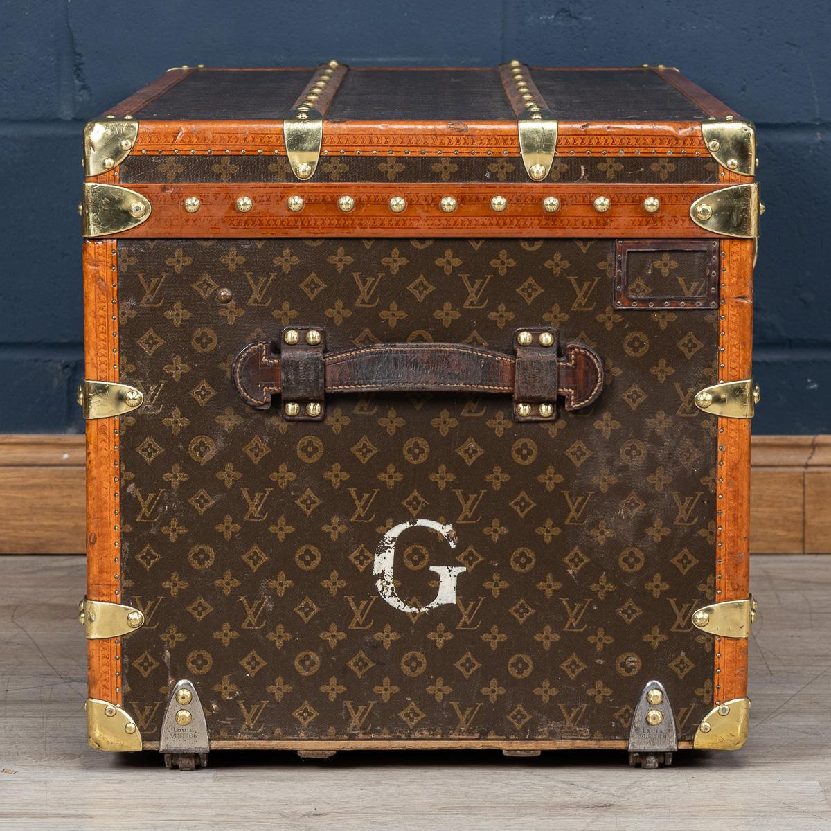 Brass 20th Century Louis Vuitton Trunk In Monogram Canvas, France c.1930 For Sale