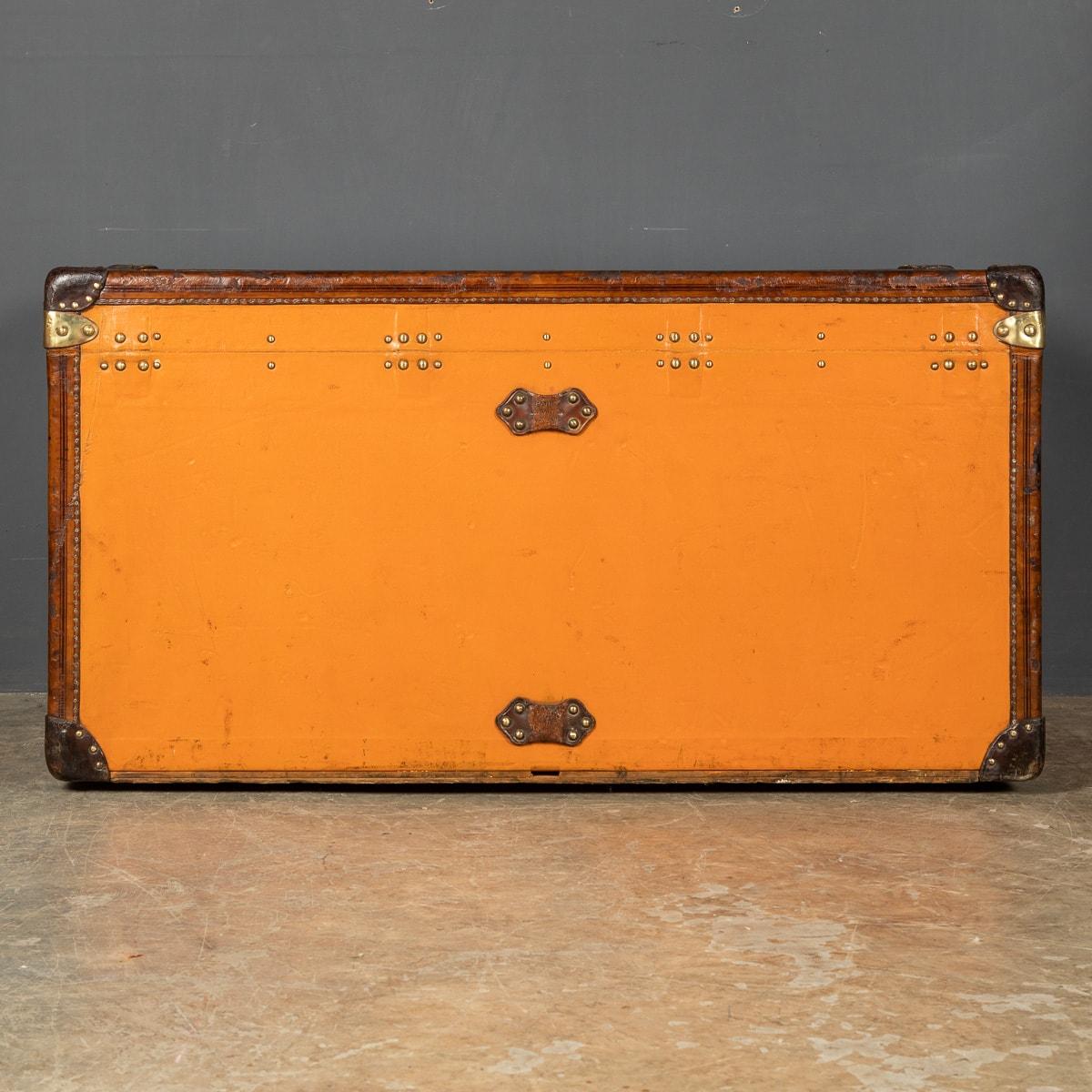 Brass 20th Century Louis Vuitton Trunk in Orange 