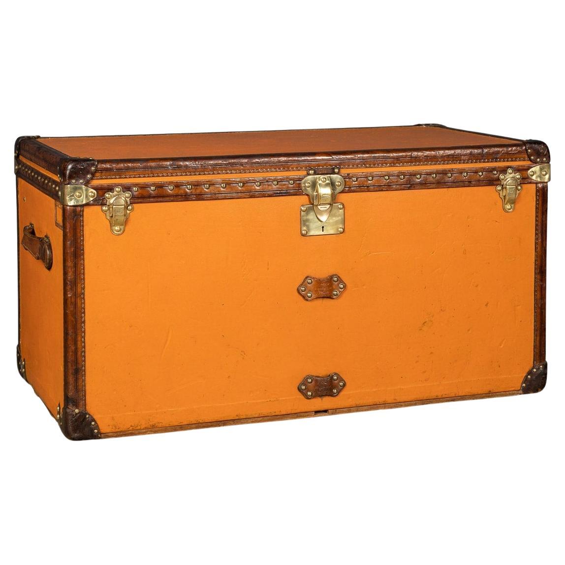 20th Century Louis Vuitton Trunk in Orange "Vuittonite" Canvas, c.1900