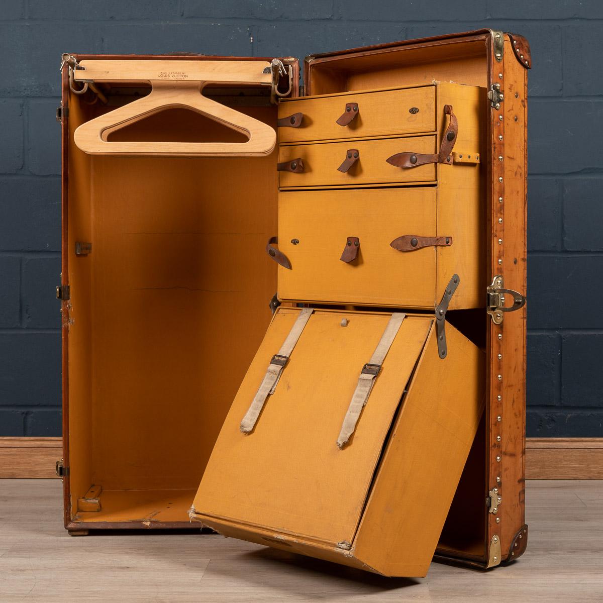 20th Century Louis Vuitton Unusual Leather Wardrobe Trunk, c.1900 7
