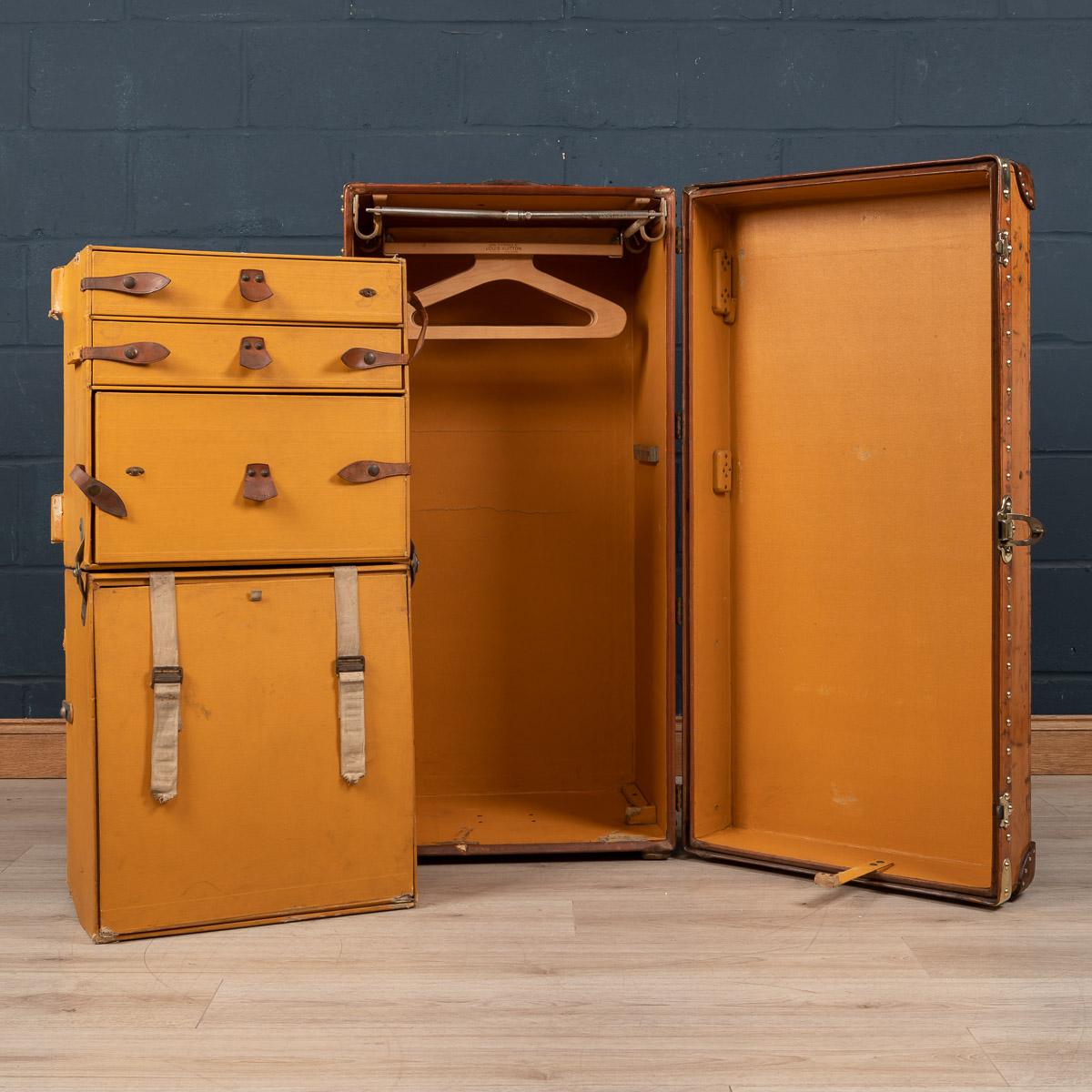20th Century Louis Vuitton Unusual Leather Wardrobe Trunk, c.1900 8