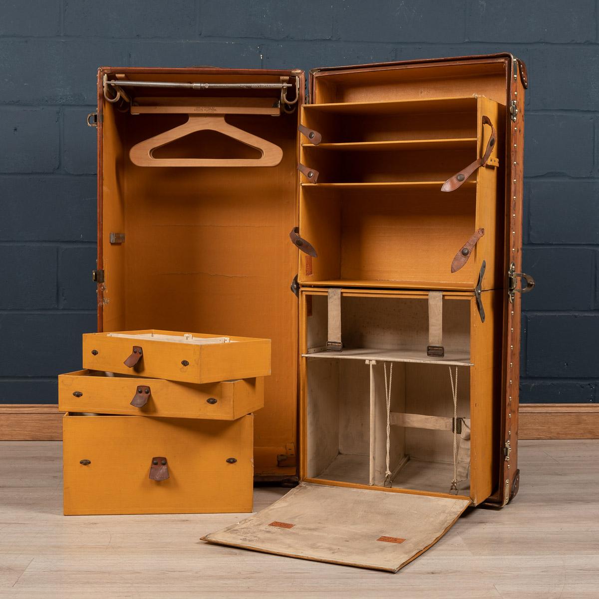 20th Century Louis Vuitton Unusual Leather Wardrobe Trunk, c.1900 9
