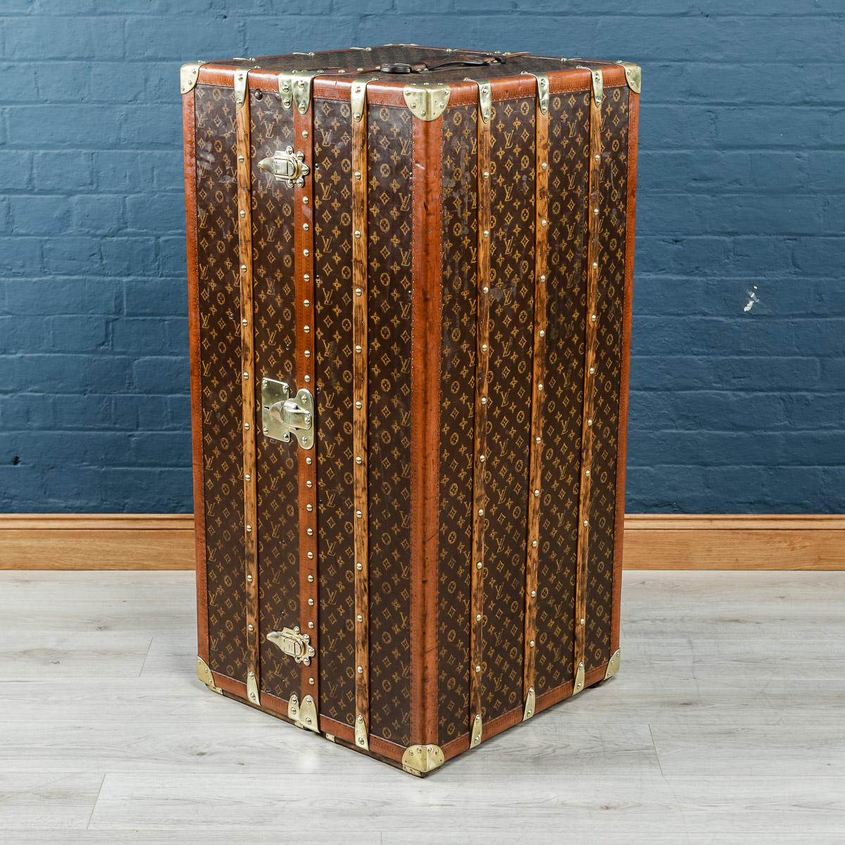 Stunning and most importantly complete, this early 20th century Louis Vuitton trunk was the must have item of any elite traveller. Covered in the world famous LV monogrammed canvas, with its lozine borders and brass fitting it would have been the
