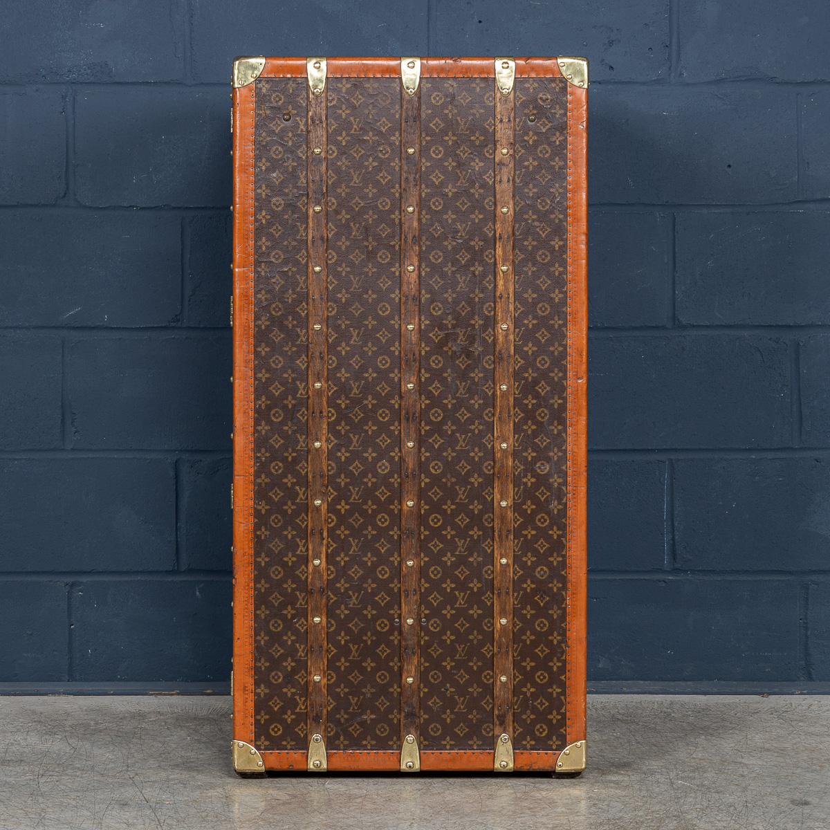 Brass 20th Century Louis Vuitton Wardrobe Trunk In Monogram Canvas, France c.1930 For Sale