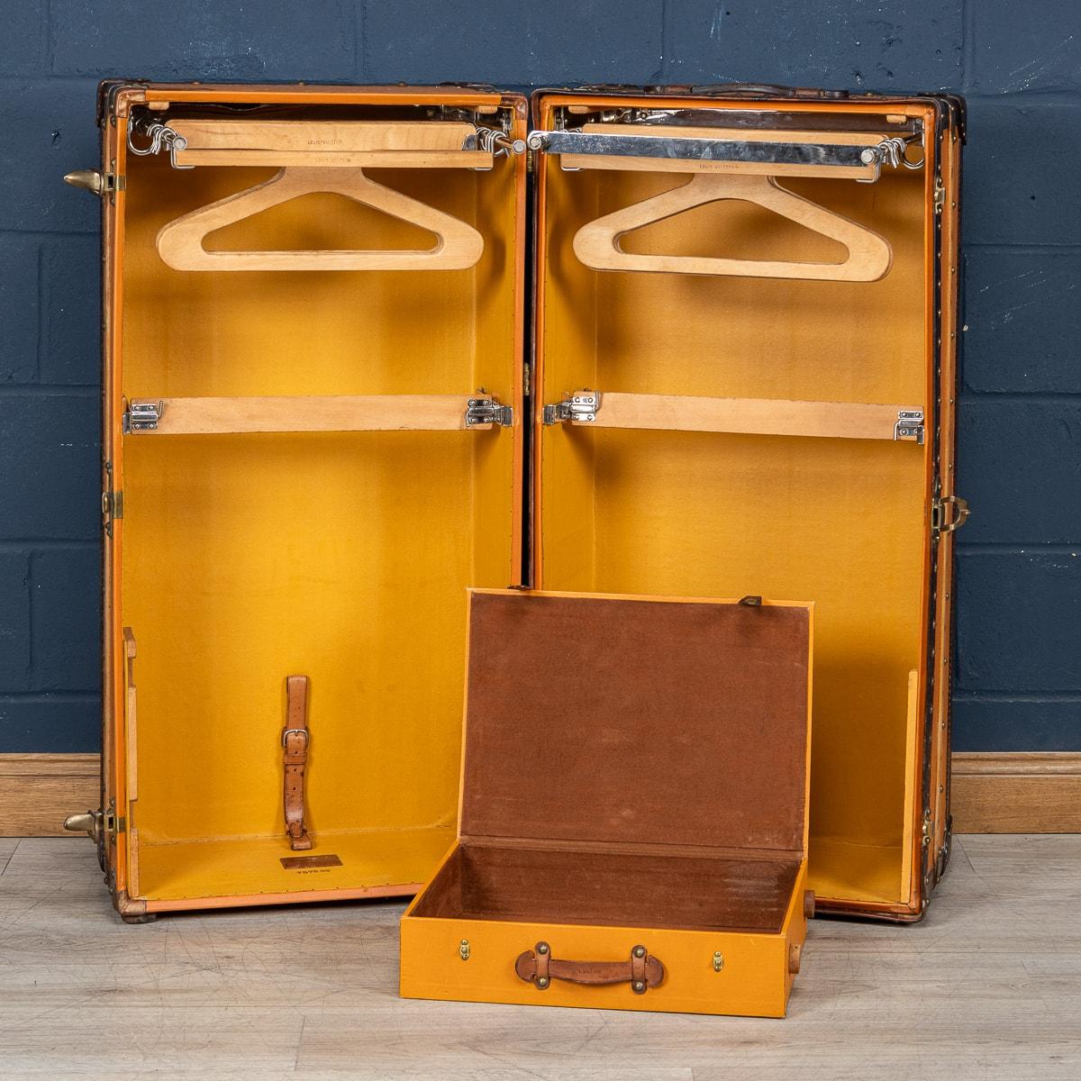 20th Century Louis Vuitton Wardrobe Trunk In Orange 