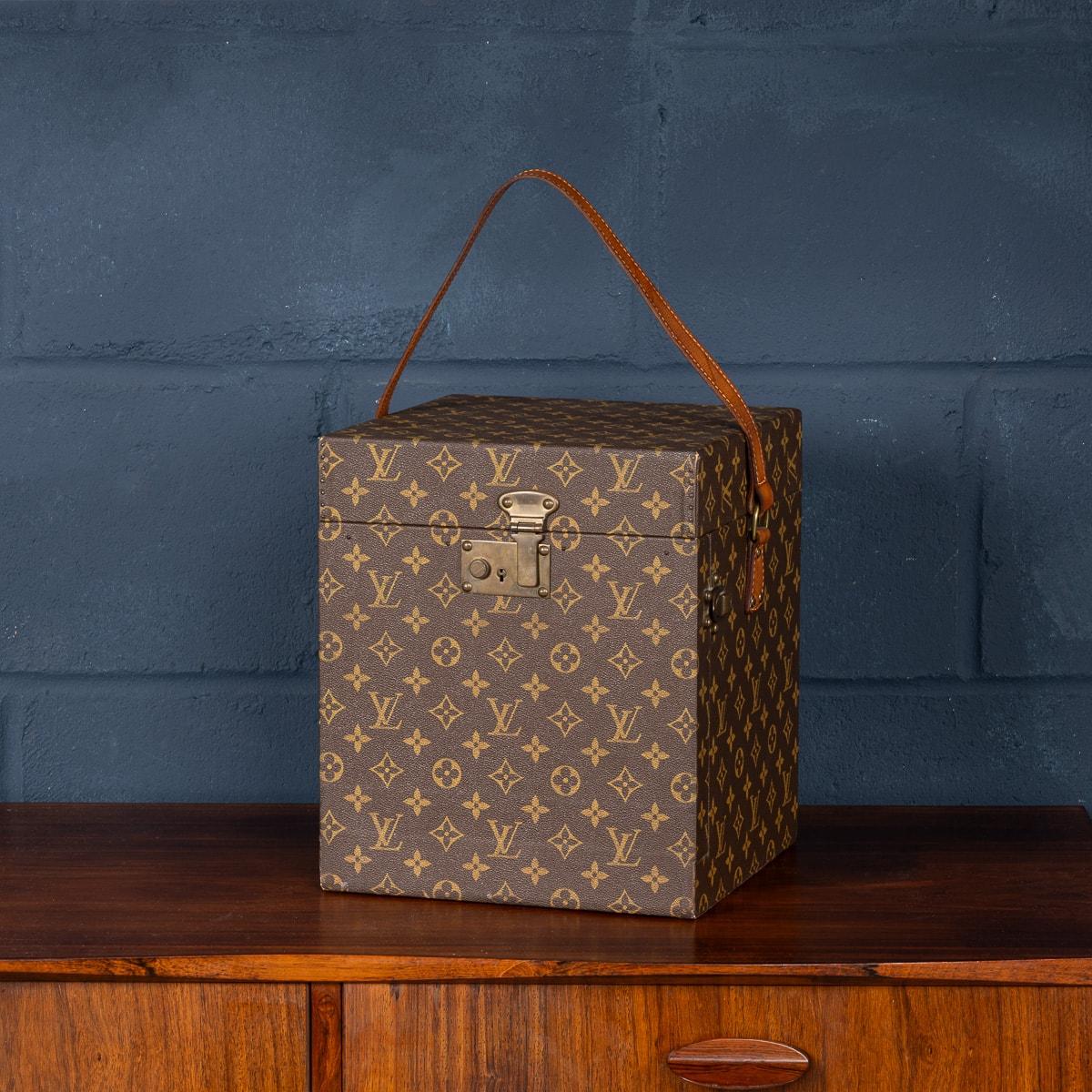 A 20th Century rare wig trunk by Louis Vuitton. Made in France in the 1970s, this beautiful example is in great condition, all of its brassware working as new. A wonderful and useful item that oozes quality as one would expect from a world renowned