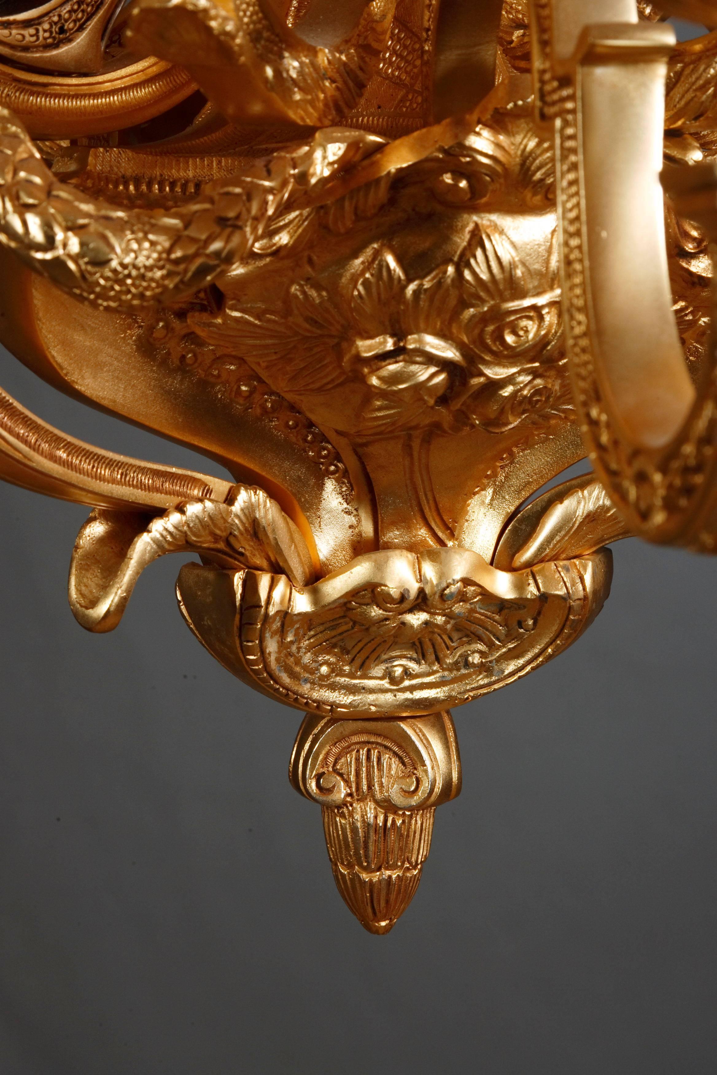 Ottone Candelabro da soffitto Luigi XIV del 20° secolo in vendita