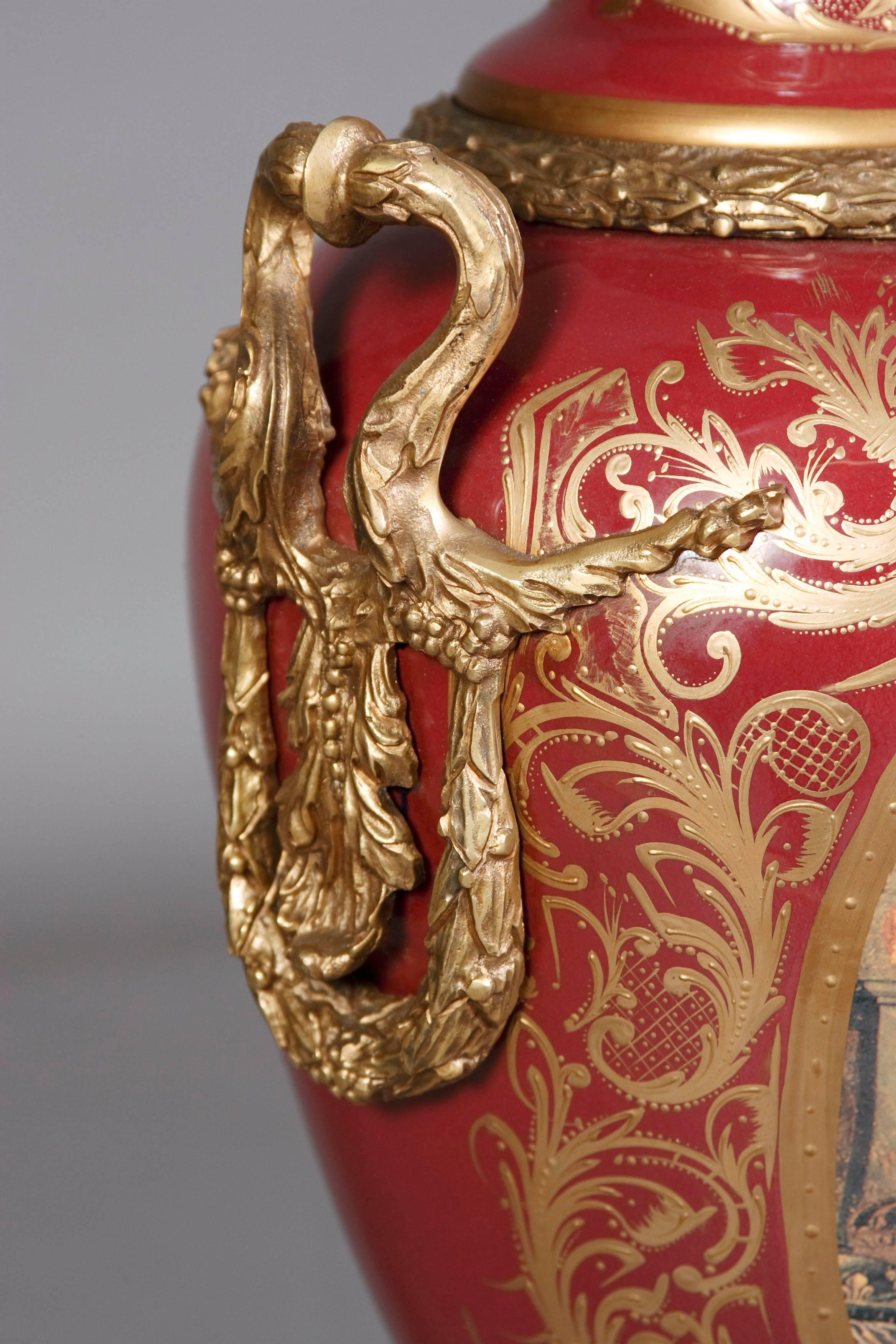 20th Century Louis XIV Sèvre Pompe Lidded Vase For Sale 3