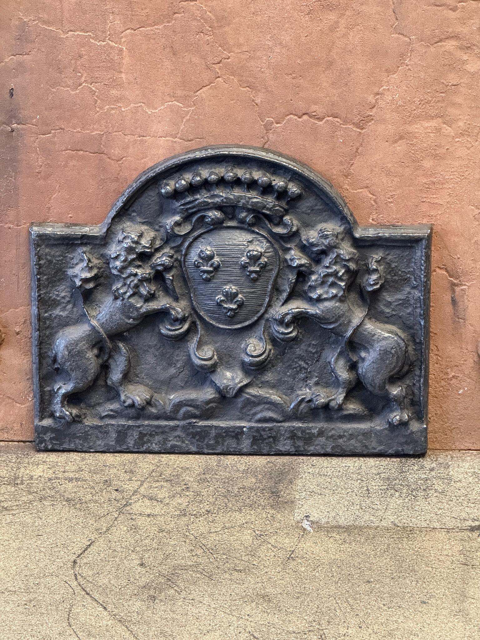Cast 20th Century Louis XIV Style 'Arms of France' Fireback / Backsplash For Sale