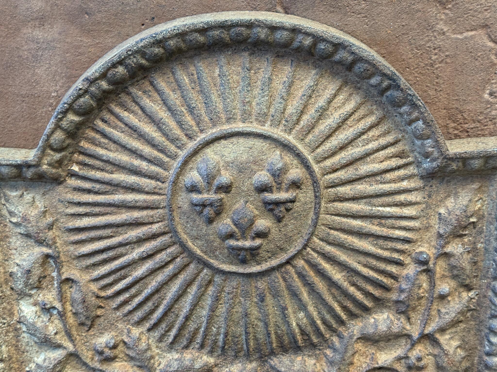20th Century Louis XIV Style 'Arms of France' Fireback / Backsplash In Good Condition For Sale In Amerongen, Amerongen