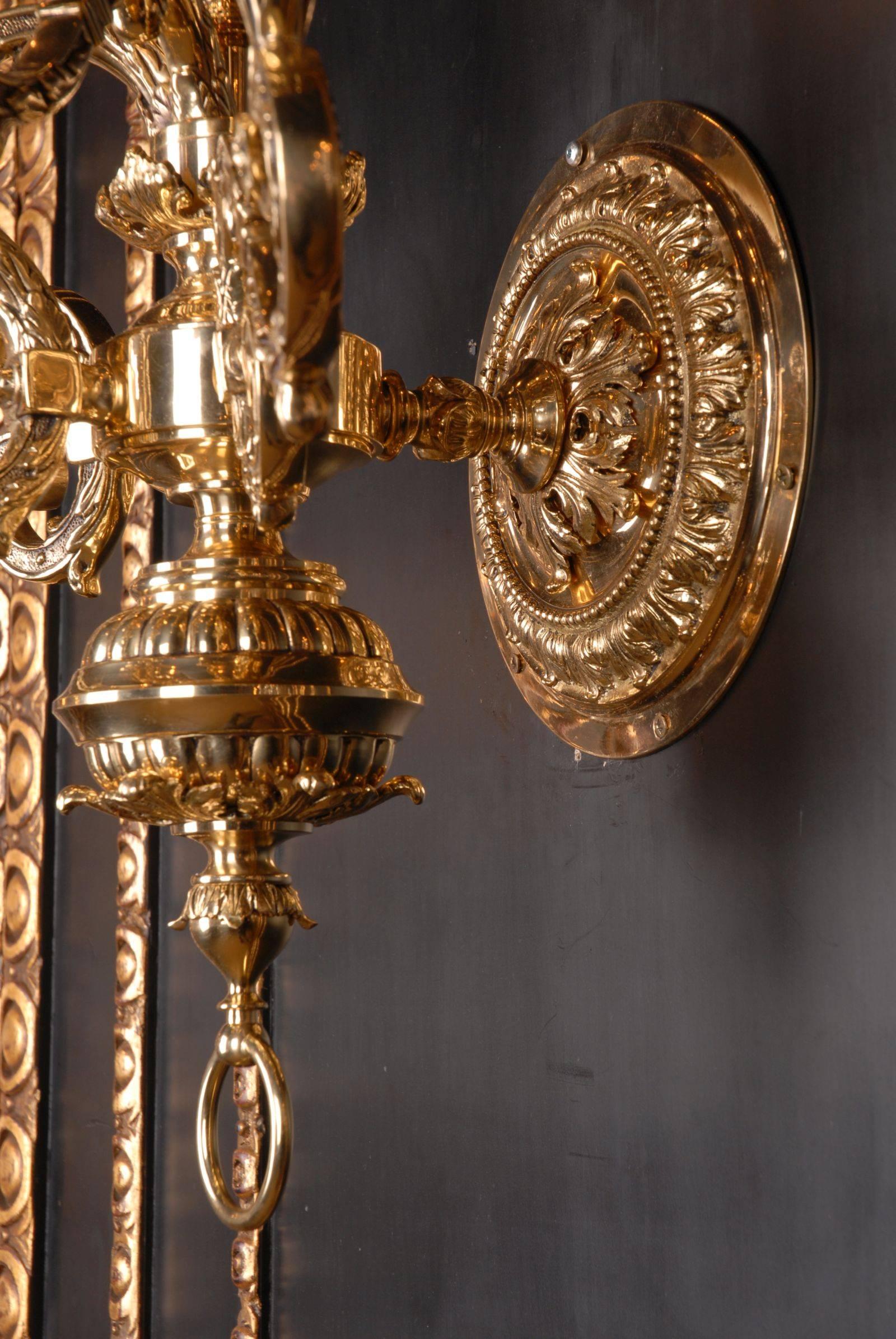 Bronze 20th Century Louis XIV Style Baroque Wall Light For Sale