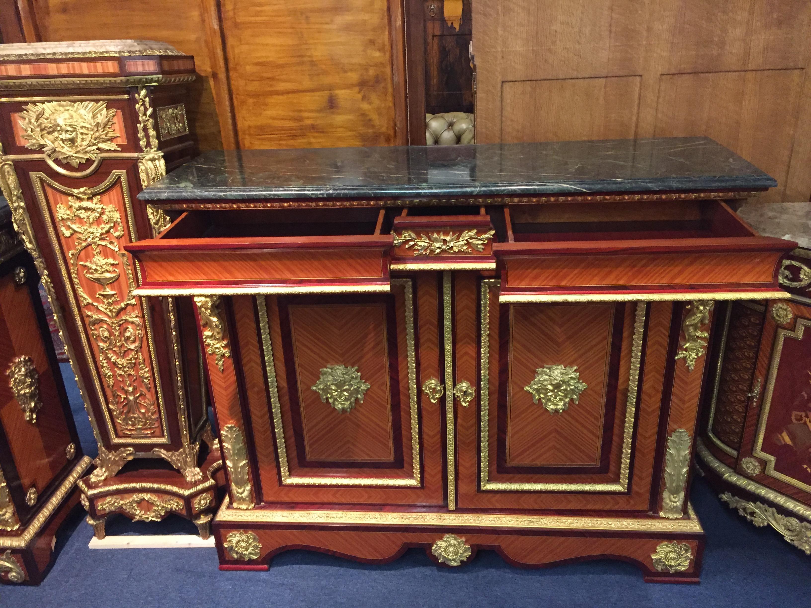 20th Century antique Louis XIV Style Palisander Tulipwood Cabinet bronzed  In Good Condition For Sale In Berlin, DE
