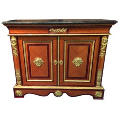 20th Century antique Louis XIV Style Palisander Tulipwood Cabinet bronzed 