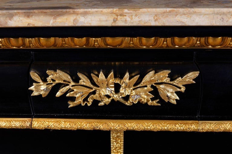 20th Century Louis XIV Style Piano-Black Cabinet For Sale 2