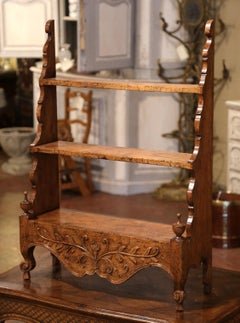 20th Century Louis XV Carved Walnut Étagère Shelf by Don Rousseau
