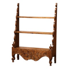 20th Century Louis XV Carved Walnut Étagère Shelf by Don Rousseau