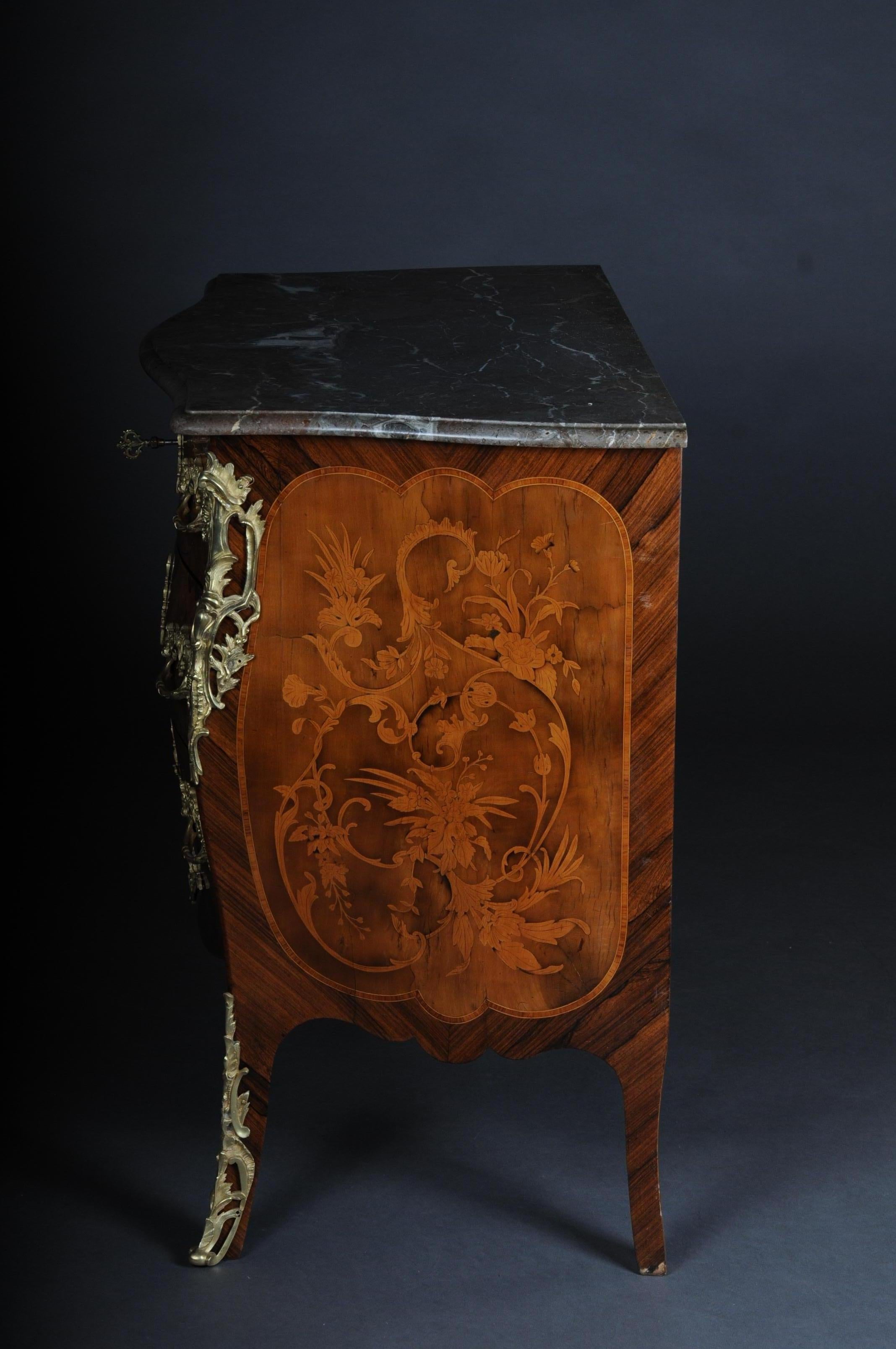 20th Century Louis XV Chest of Drawers, Bronze Gilt For Sale 8