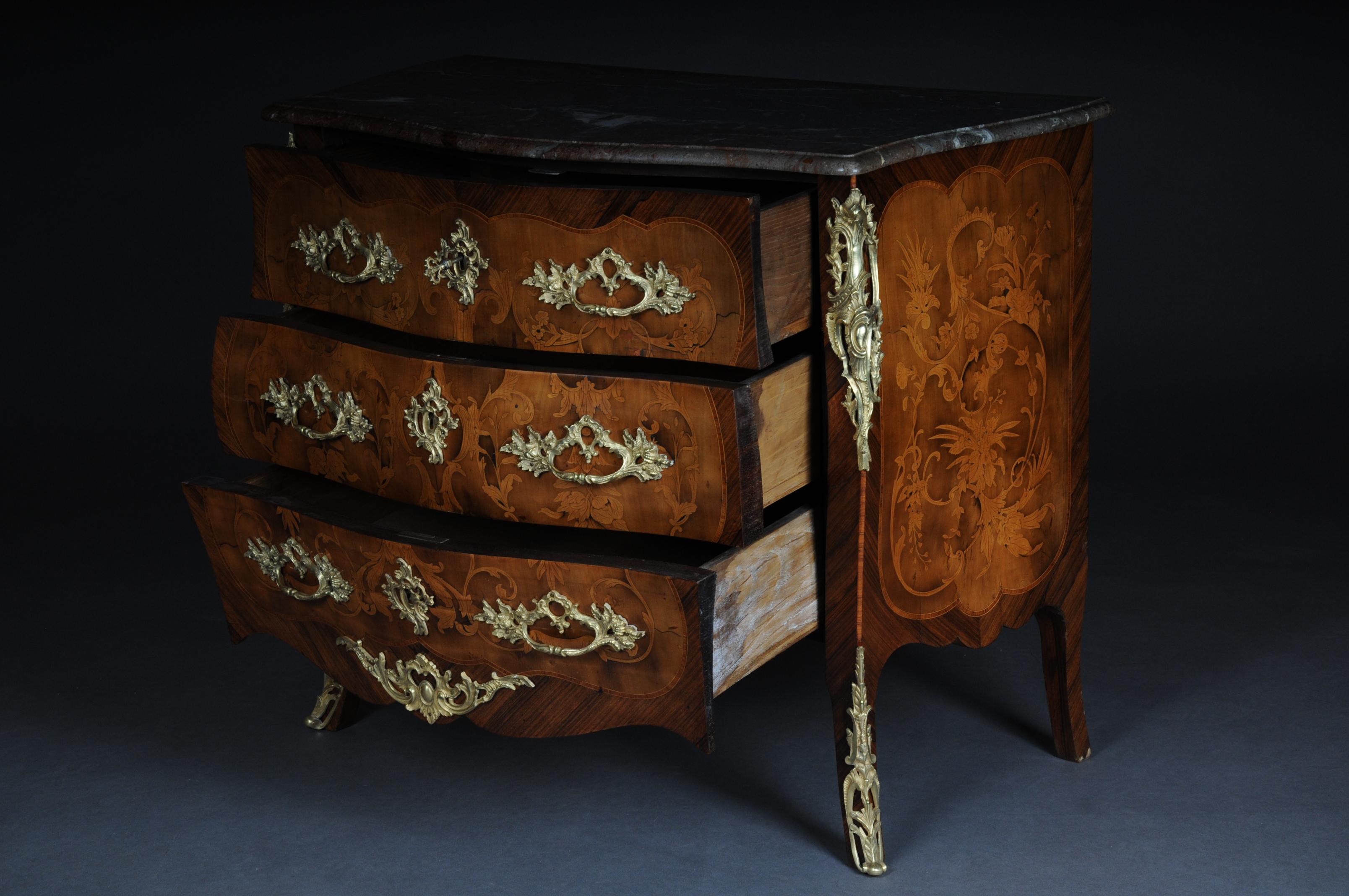 20th Century Louis XV Chest of Drawers, Bronze Gilt For Sale 9