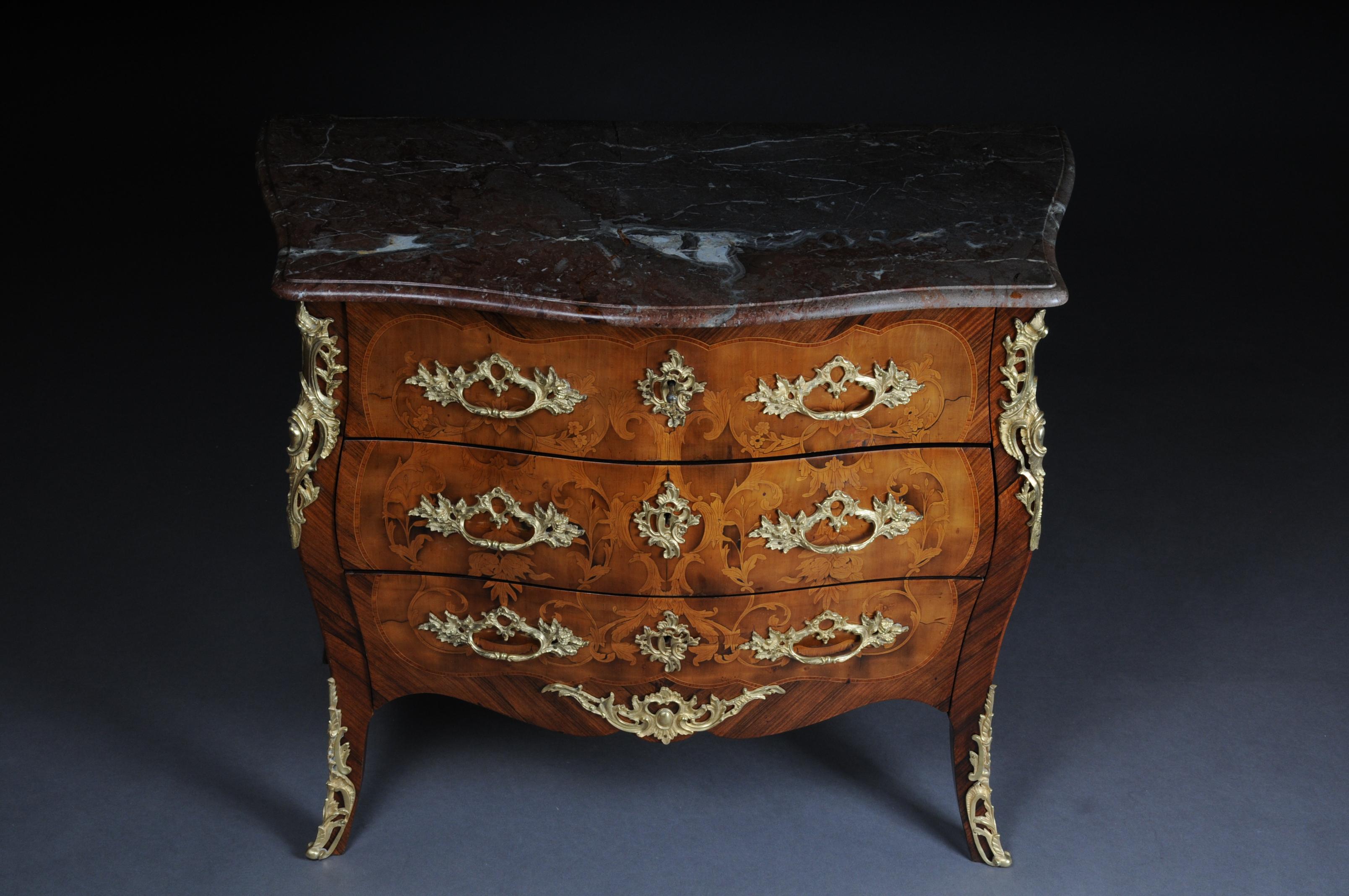 French 20th Century Louis XV Chest of Drawers, Bronze Gilt For Sale