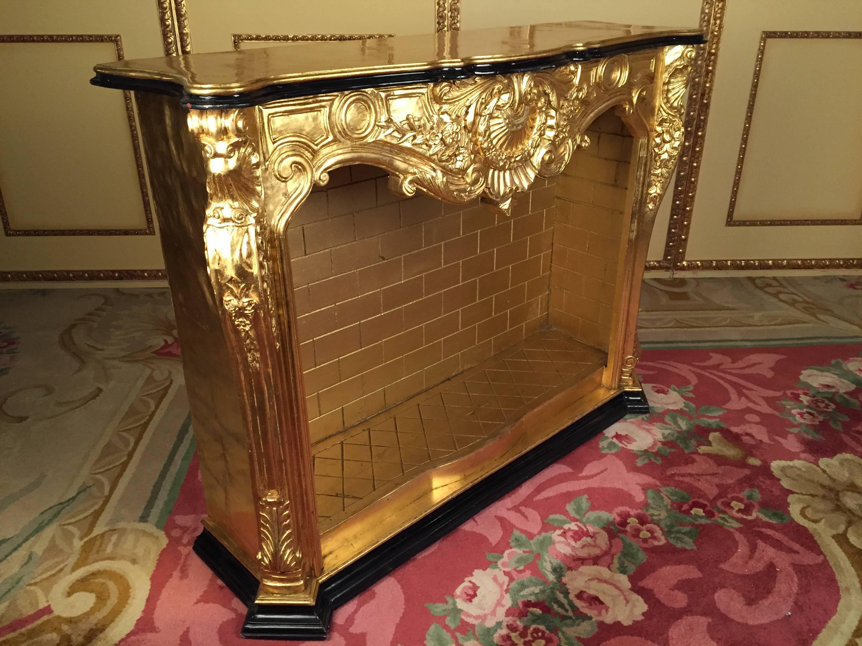 French 20th Century Louis XV Decorative Fireplace For Sale