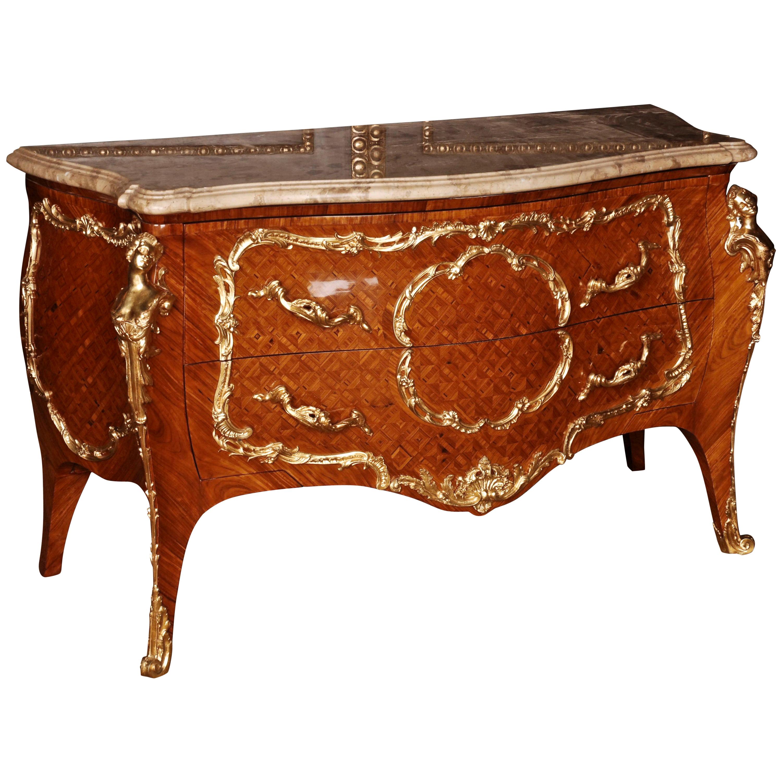 20th Century Louis XV French Commode Style after Francois Linke For Sale