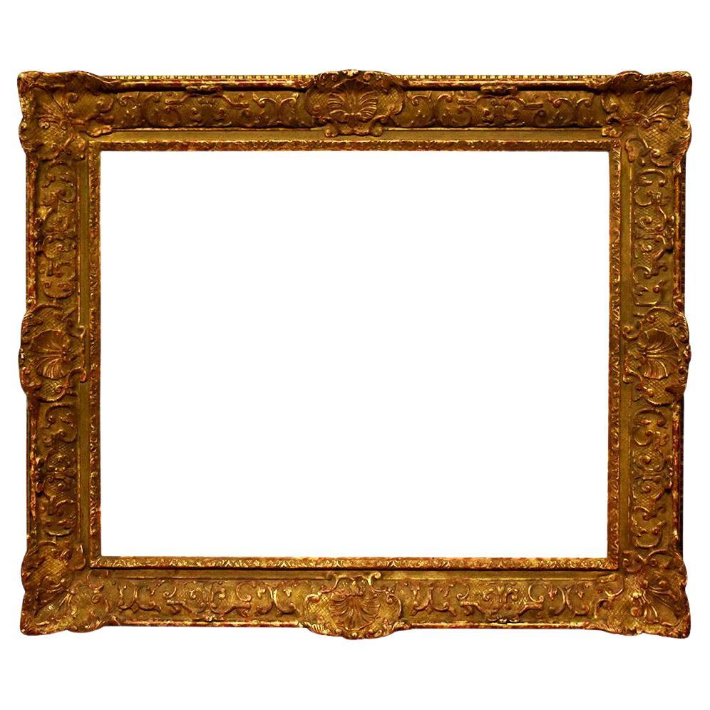 20th Century Louis XV Gilded Decoupe 26x32 Picture Frame For Sale