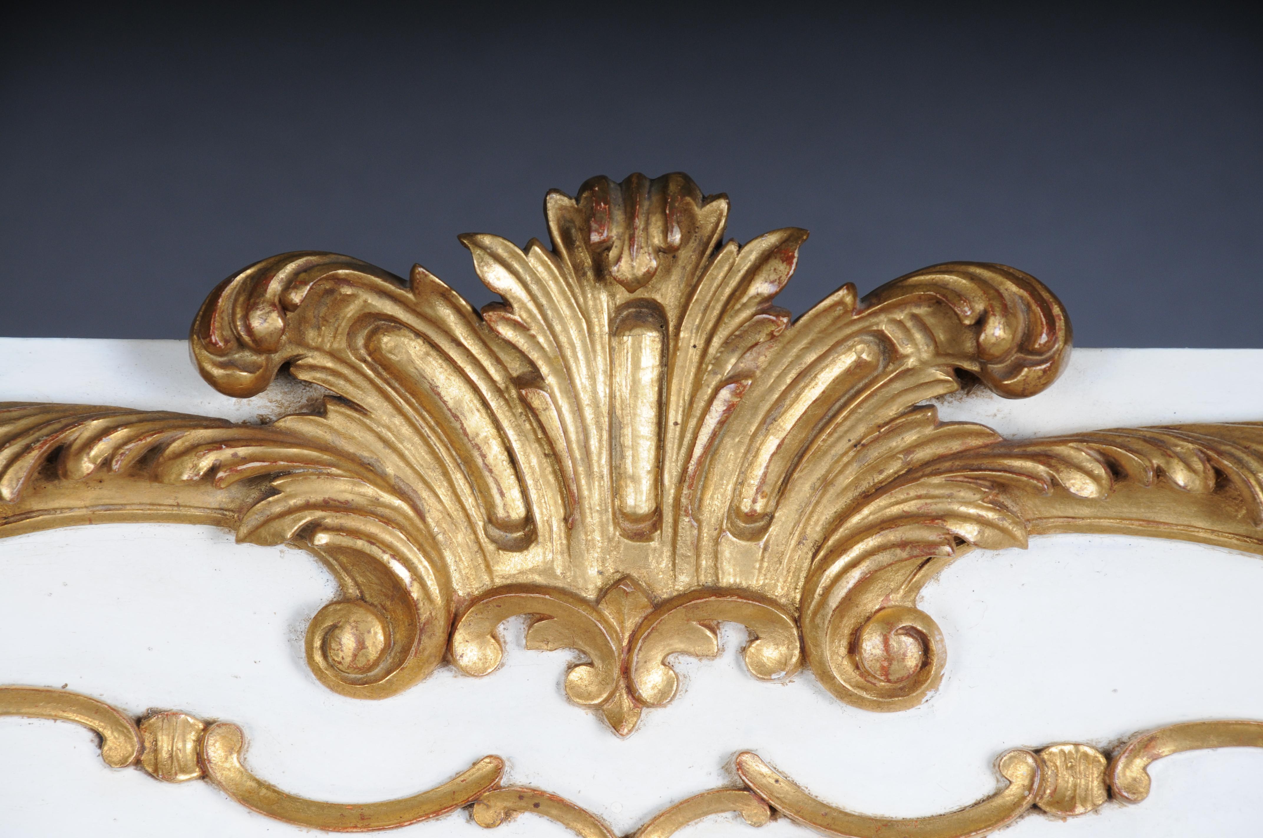 French 20th Century Louis XV gilt wall mirror, white For Sale