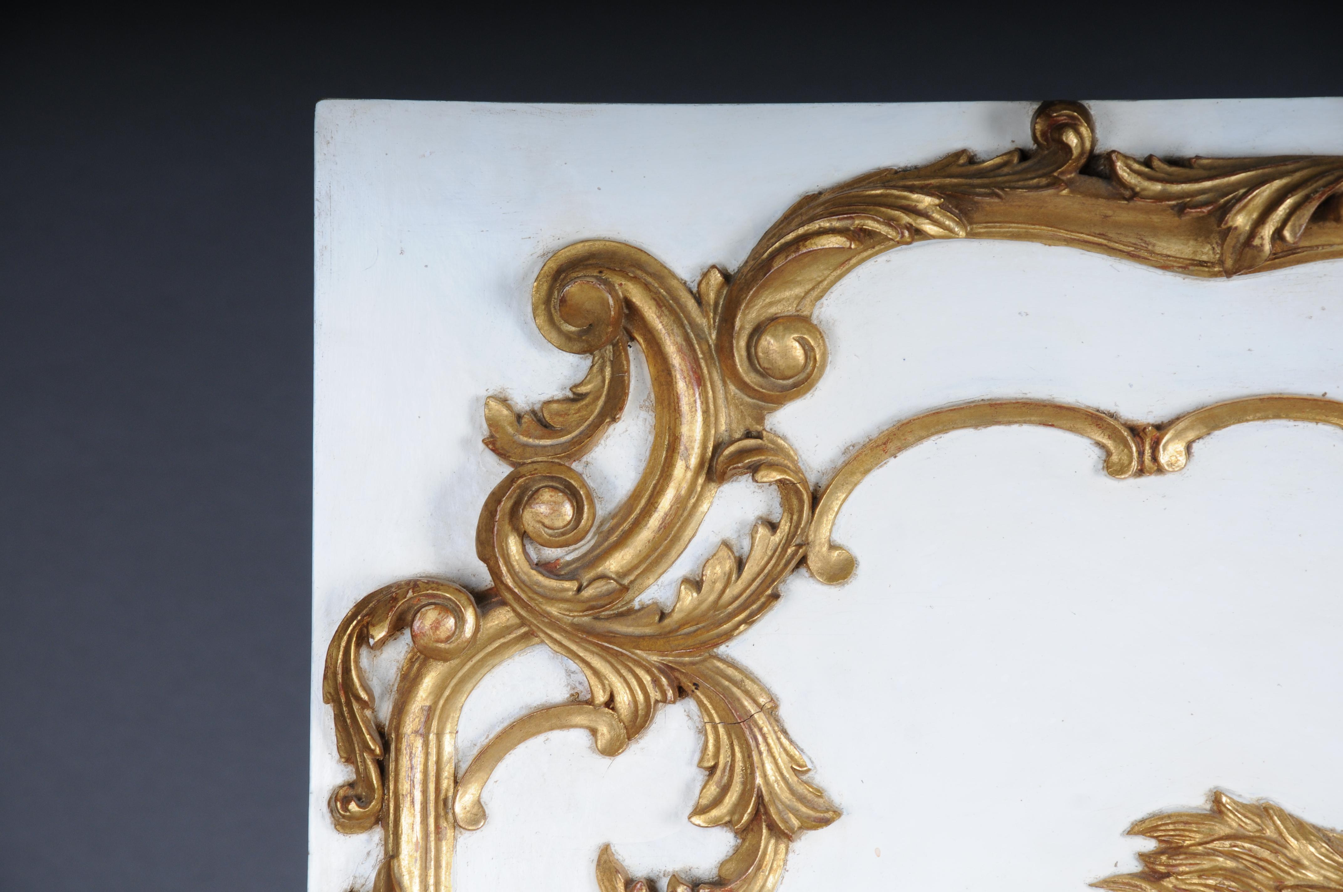 Mirror 20th Century Louis XV gilt wall mirror, white For Sale