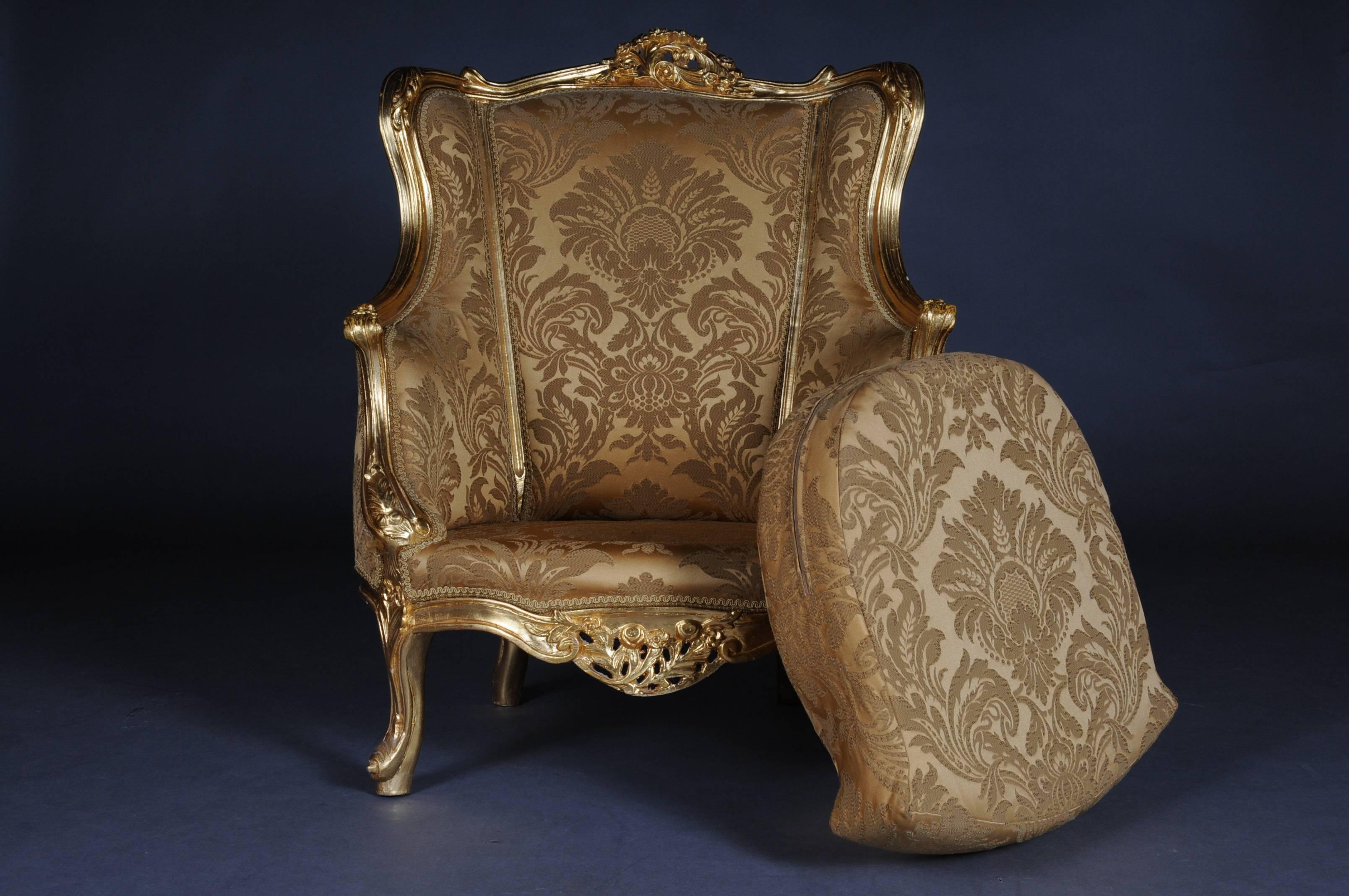 French 20th Century Louis XV Quinze Bergère Chair, Lounge For Sale