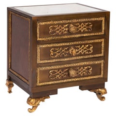 20th Century Louis XV Revival Nightstand Table with Gilt Bronze