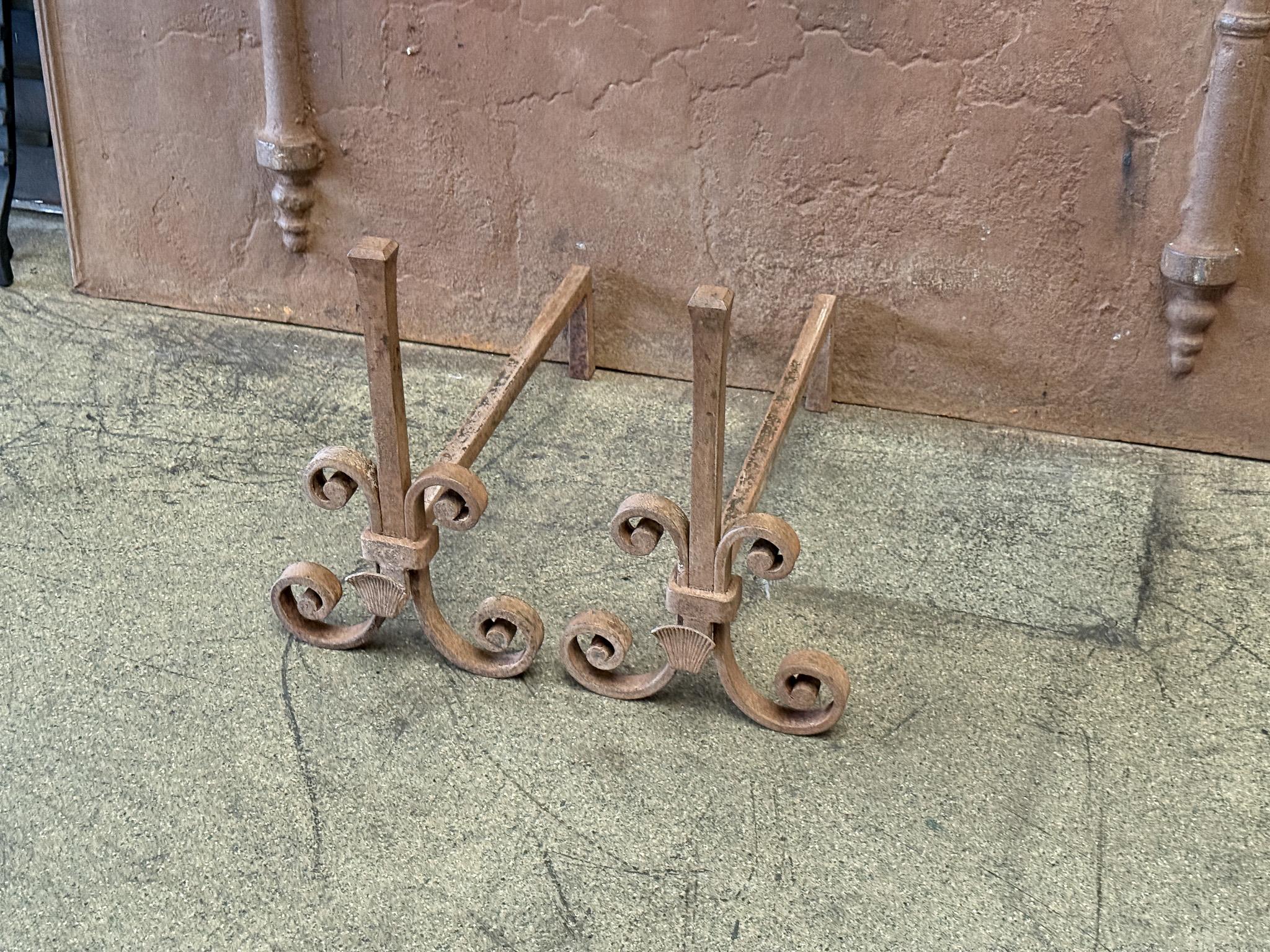 Andirons ou brûleurs de style Louis XV du 20e siècle Bon état - En vente à Soest, NL