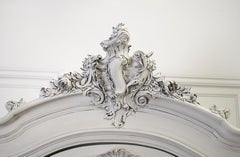 20th Century Louis XV Style Carved French Armoire Painted Antique White