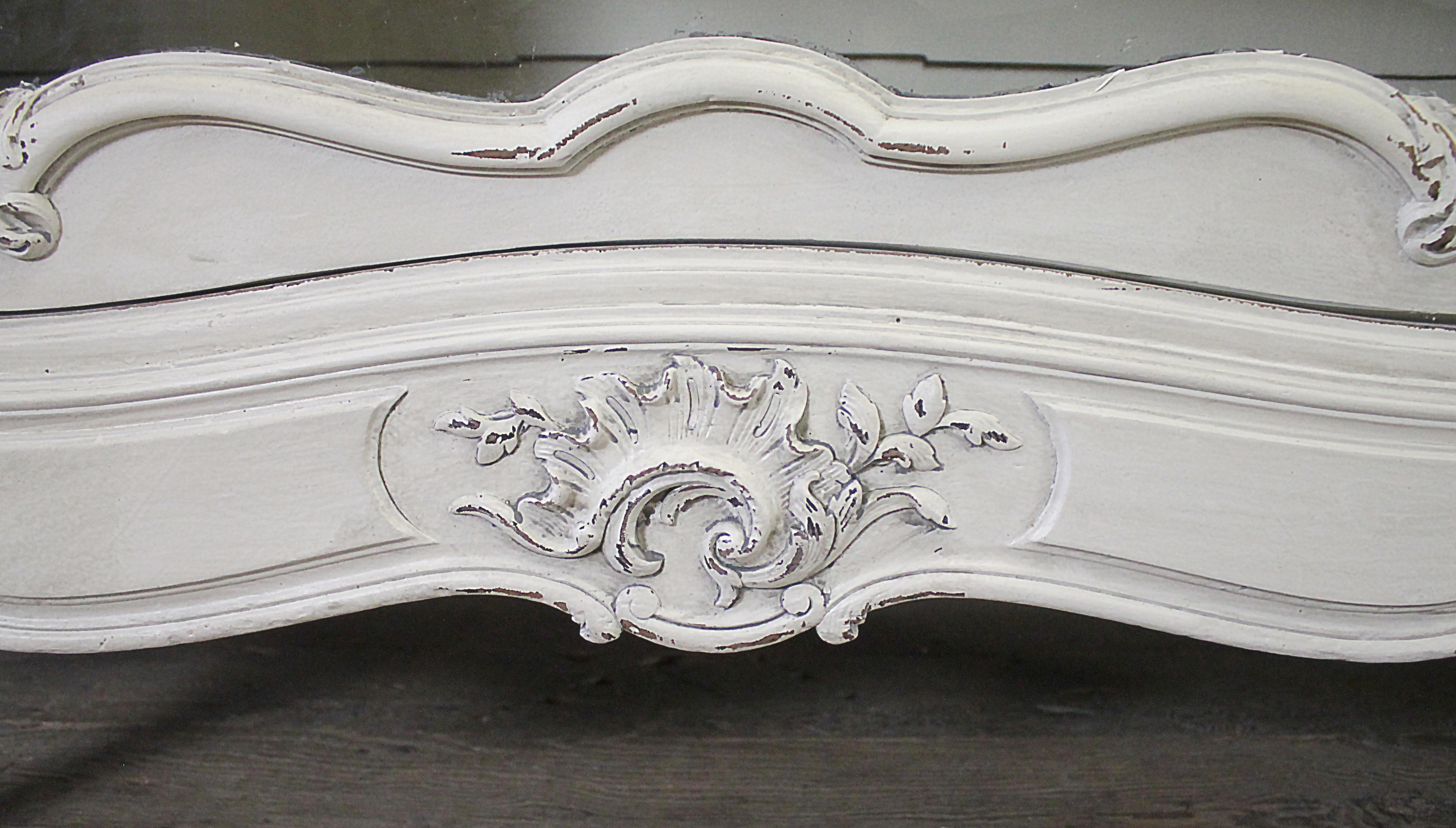 Hand-Carved 20th Century Louis XV Style Carved French Armoire Painted Antique White