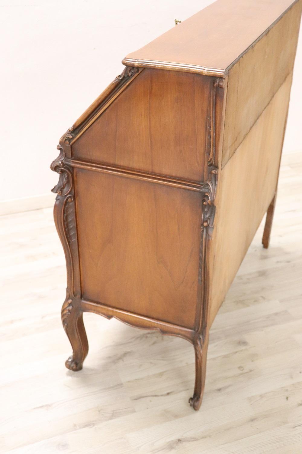 20th Century Louis XV Style Carved Walnut Chest of Drawers with Secrétaire 5