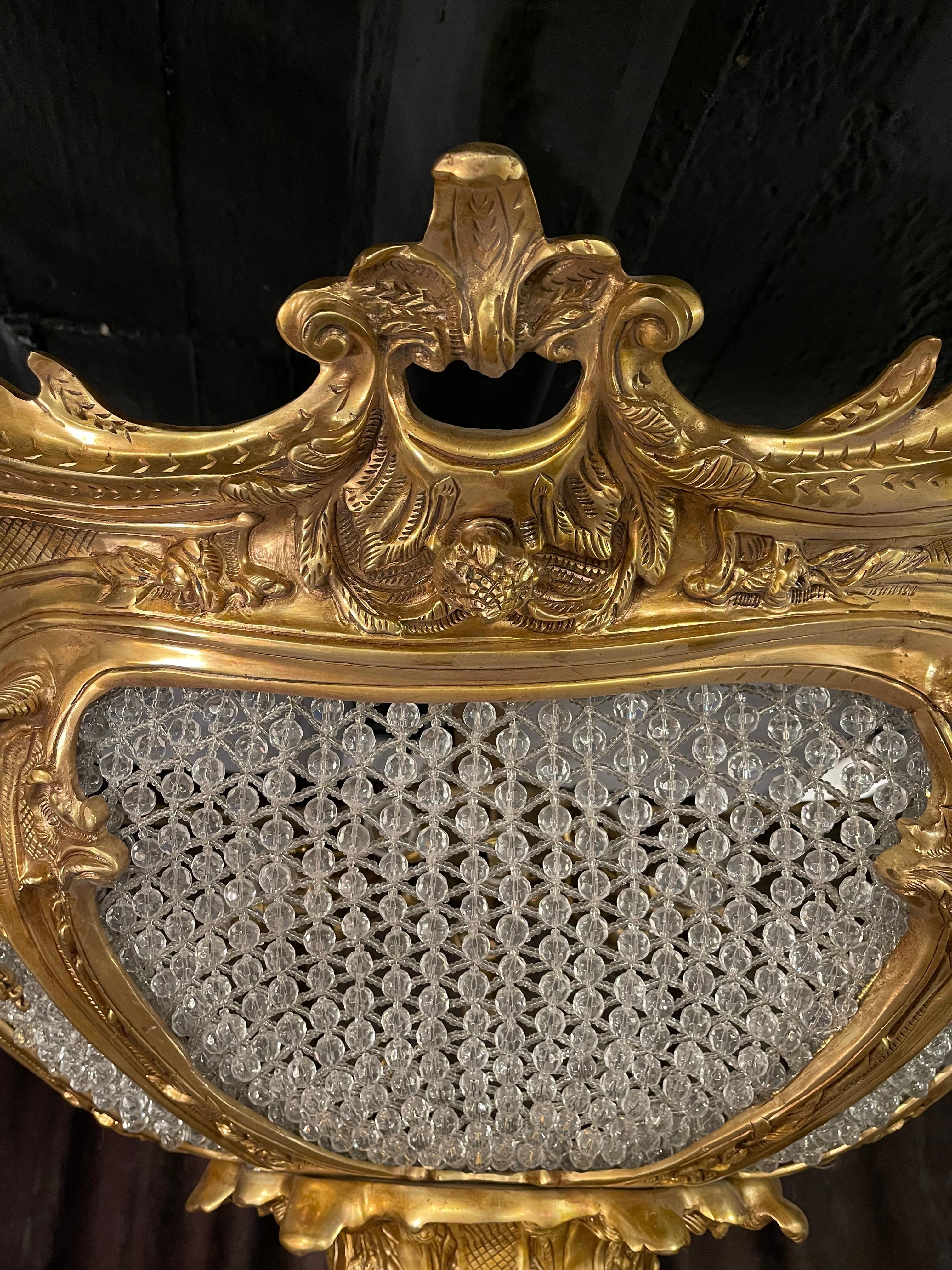 20th Century Louis XV Style Cast-Bronze Candelabra Chandelier In Good Condition For Sale In Berlin, DE