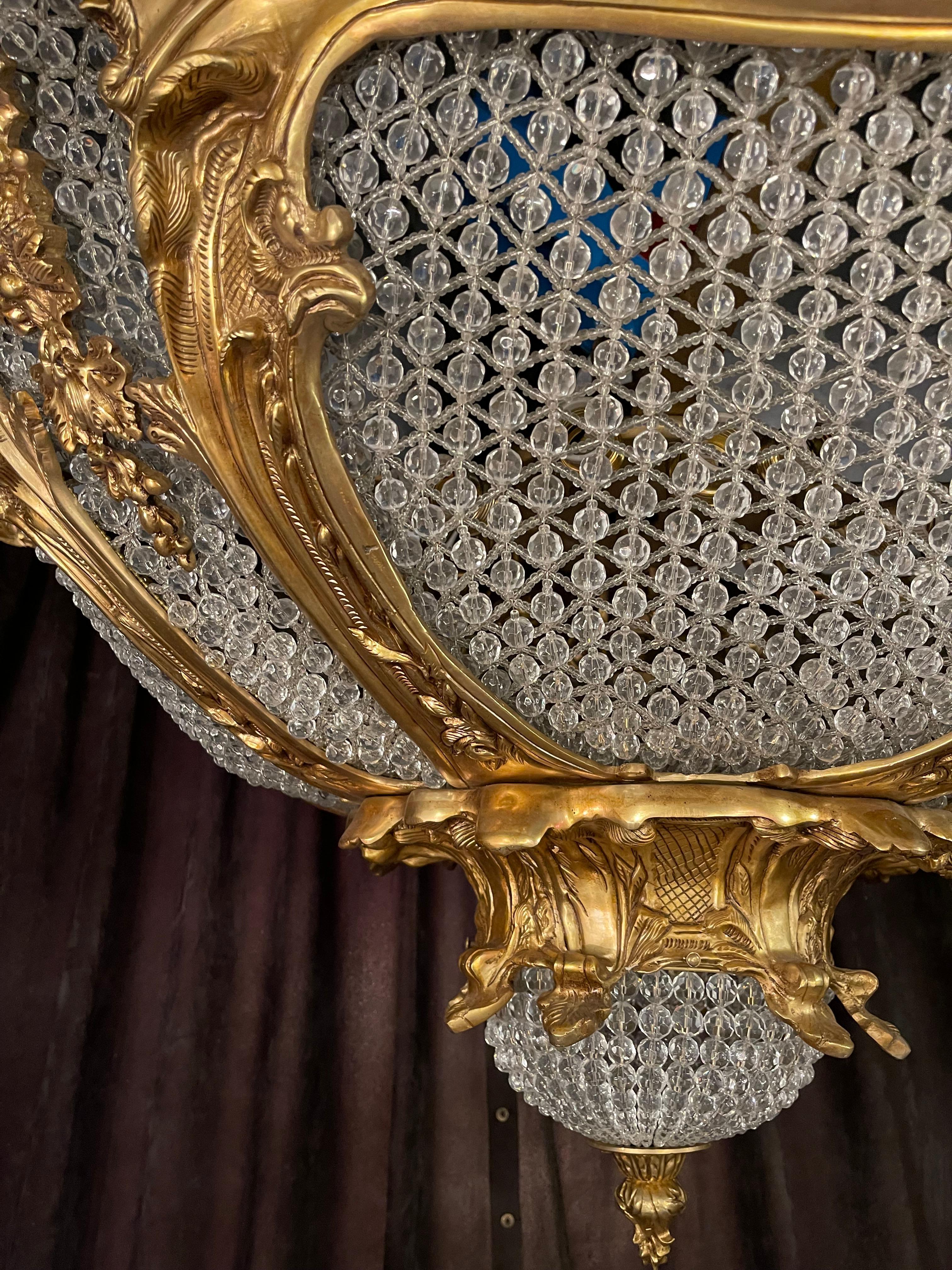 20th Century Louis XV Style Cast-Bronze Candelabra Chandelier For Sale 2