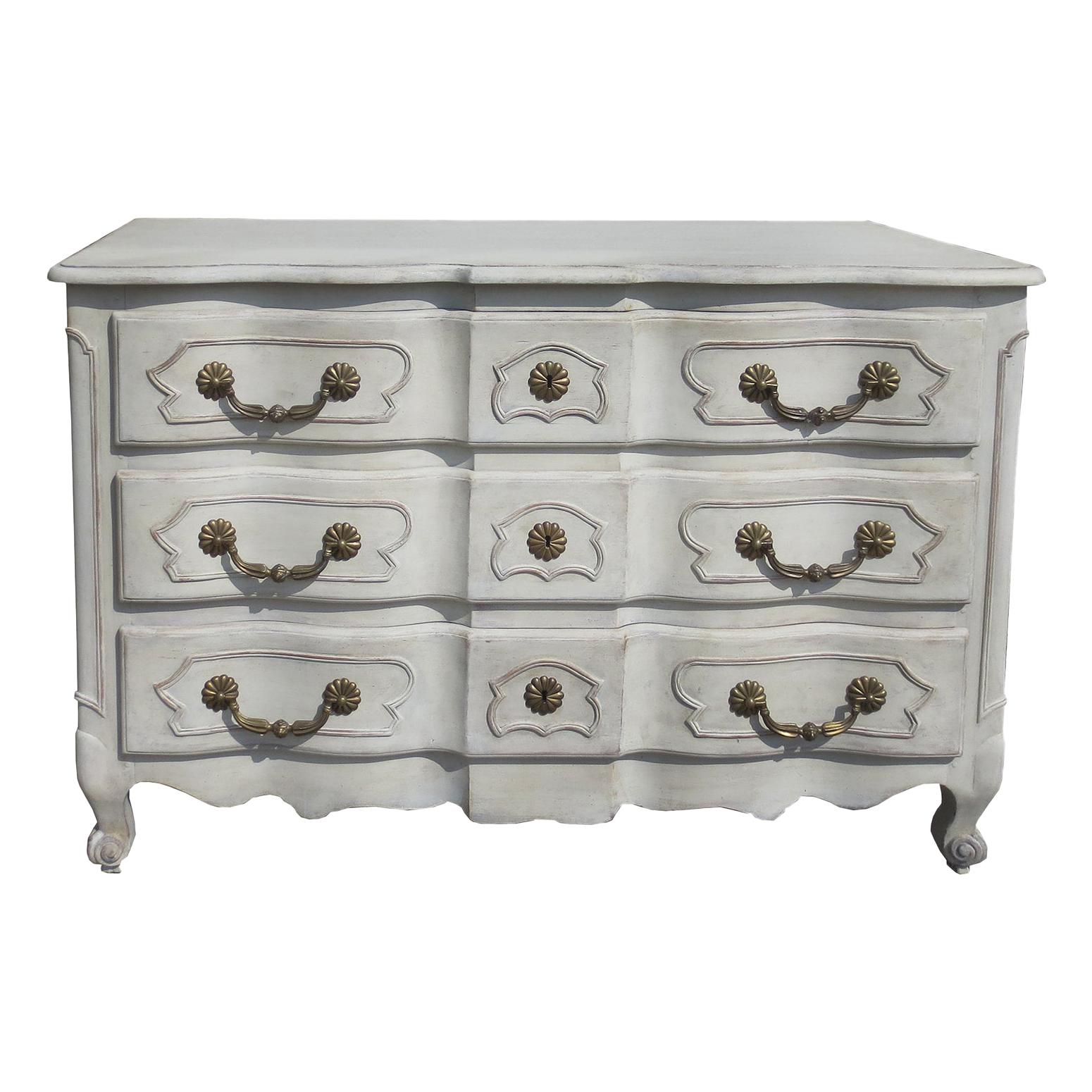 20th Century Louis XV Style Commode with Custom Paint, Three Drawers