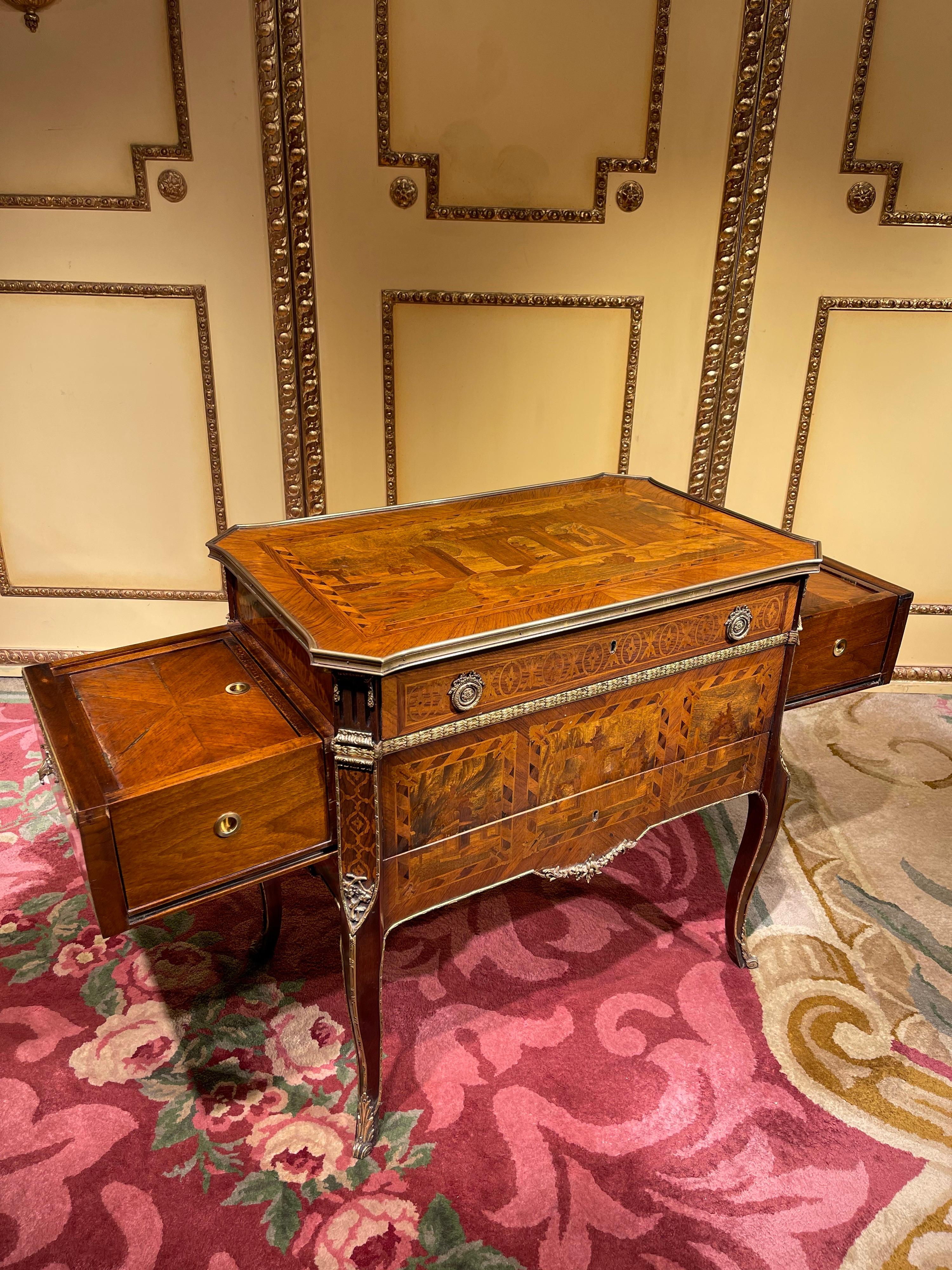 Brass 20th Century Louis XV Style Dresser/Dressing Table, Transformable Furniture For Sale
