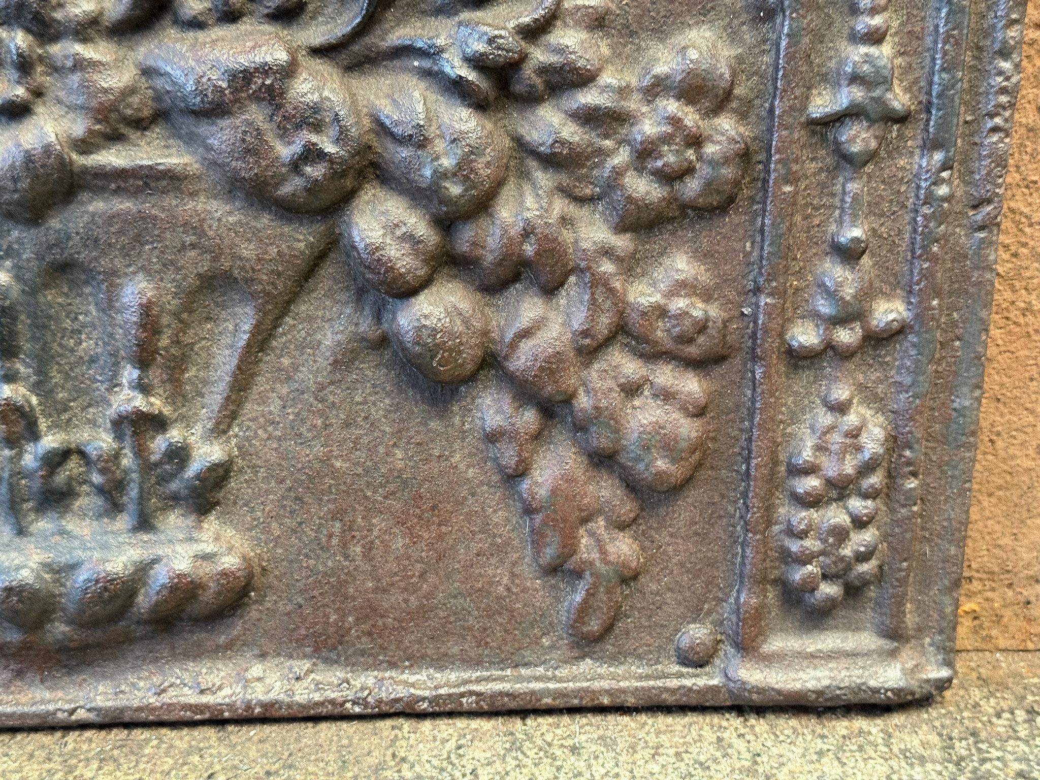 20th Century Louis XV Style 'Flower Basket' Fireback / Backsplash For Sale 4