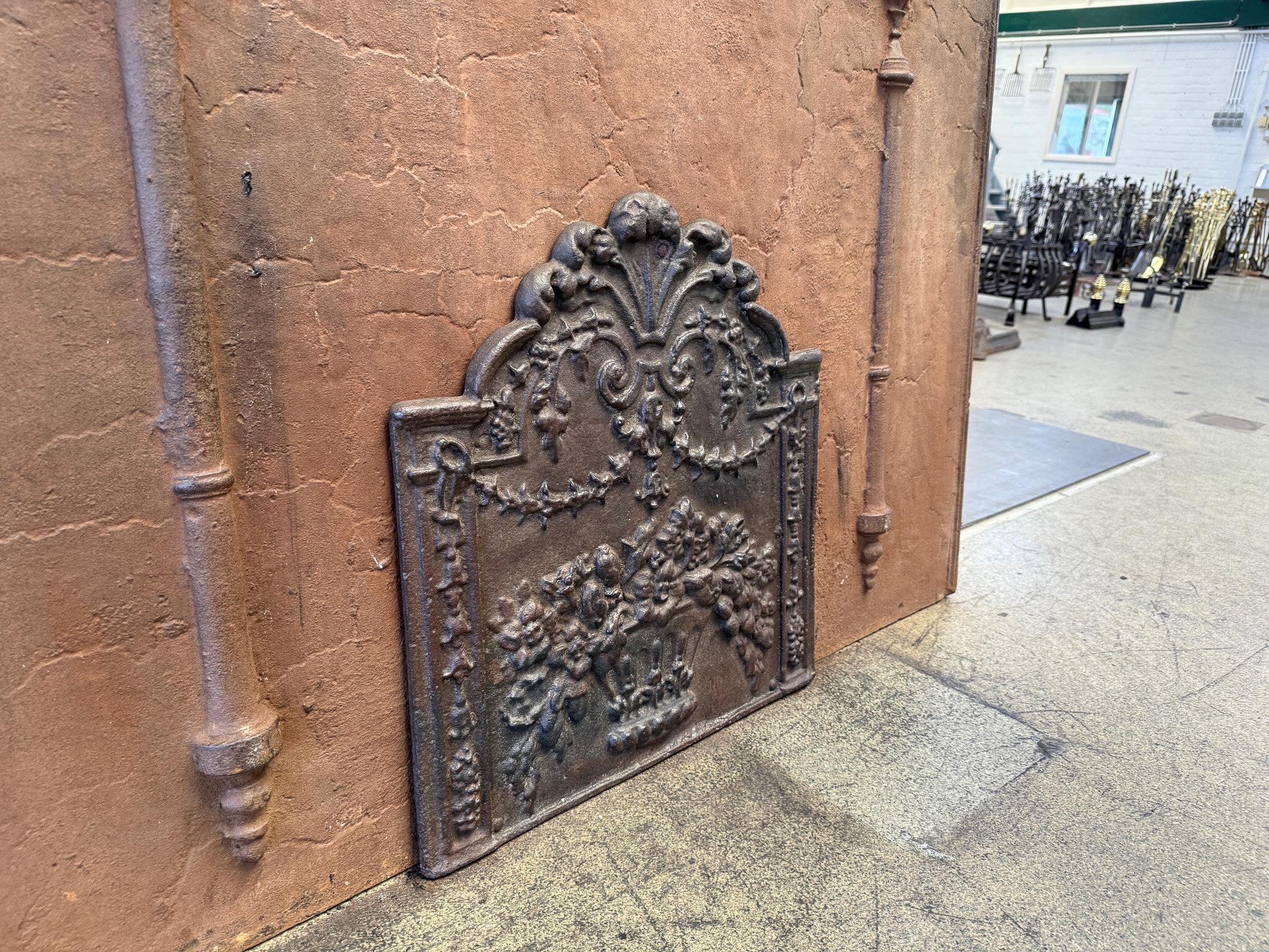 20th Century Louis XV Style 'Flower Basket' Fireback / Backsplash For Sale 5