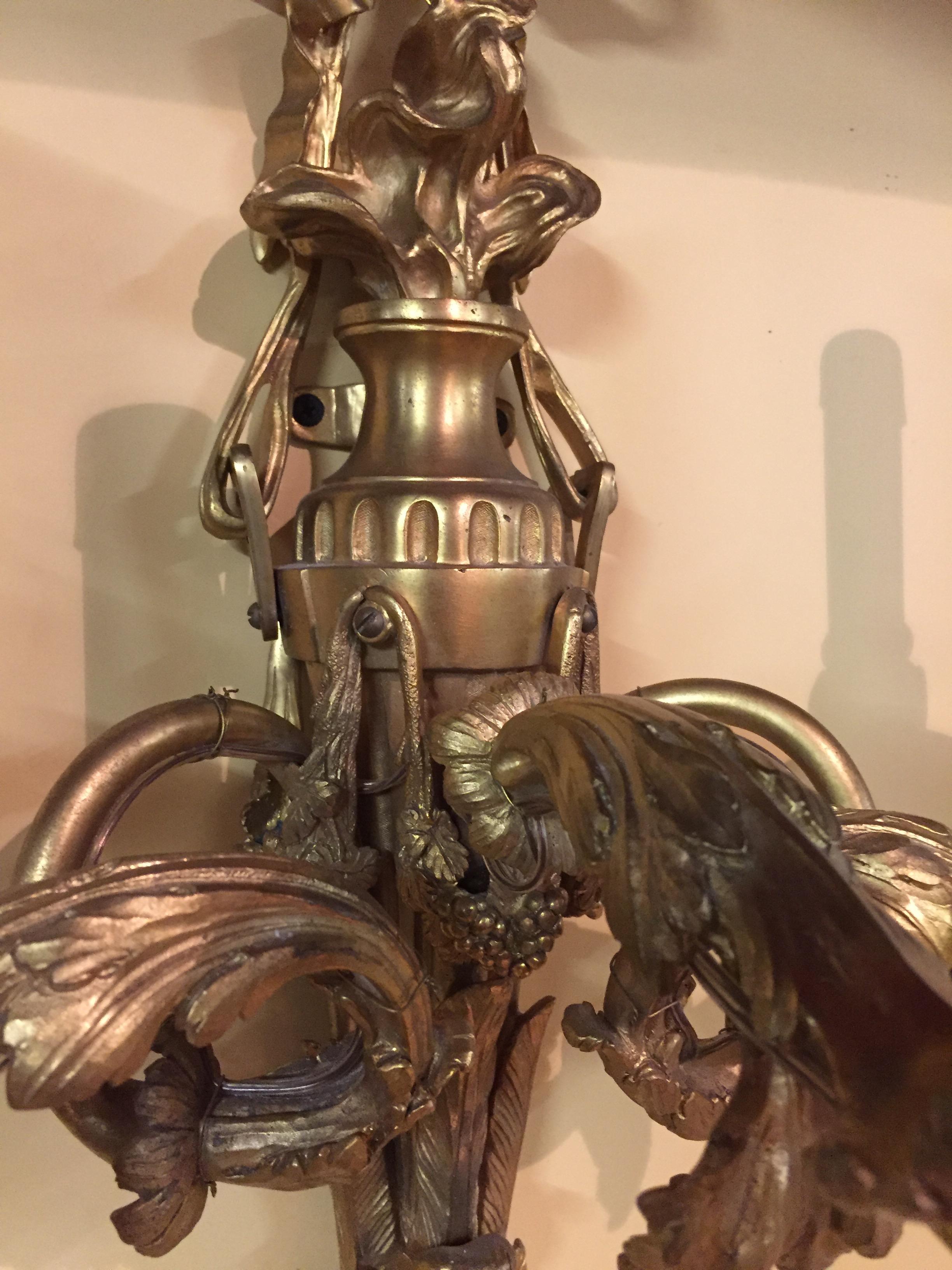 Französische Prunk-Applikation oder Wandlampe im Louis XV-Stil des 20. Jahrhunderts im Angebot 5