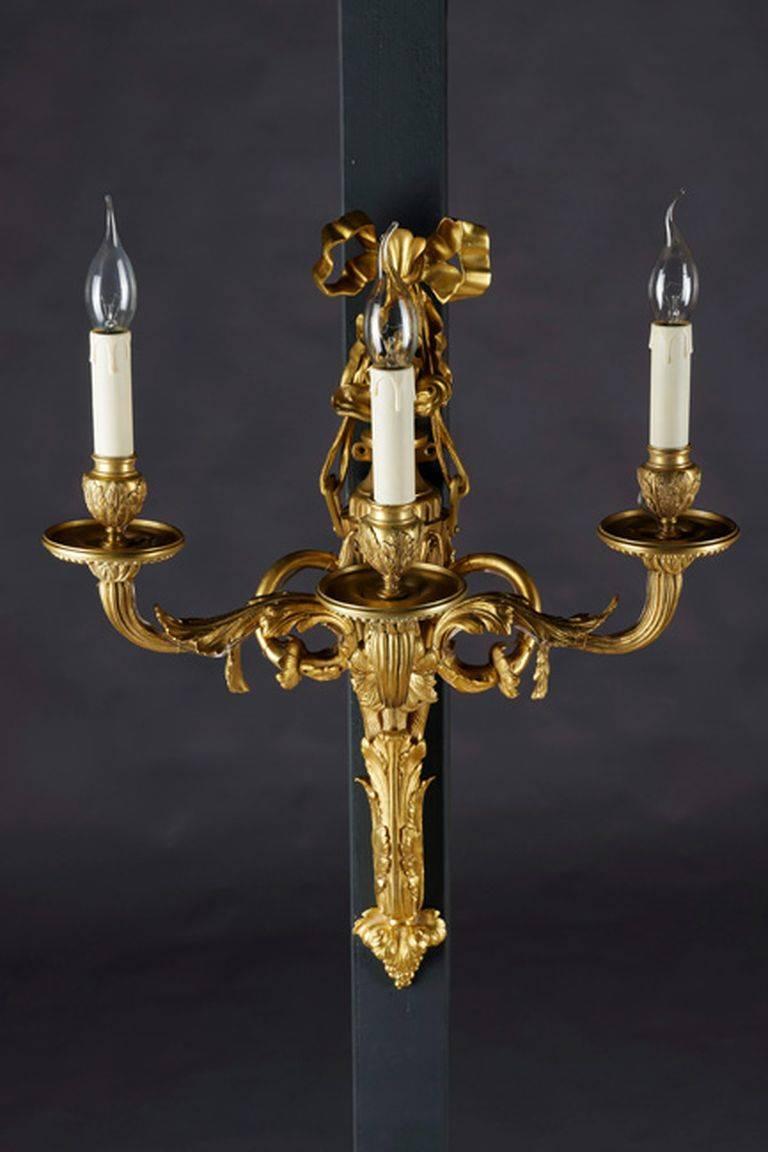 Gilt 20th Century, Louis XV Style French Prunk Applique/Wall Lamp For Sale