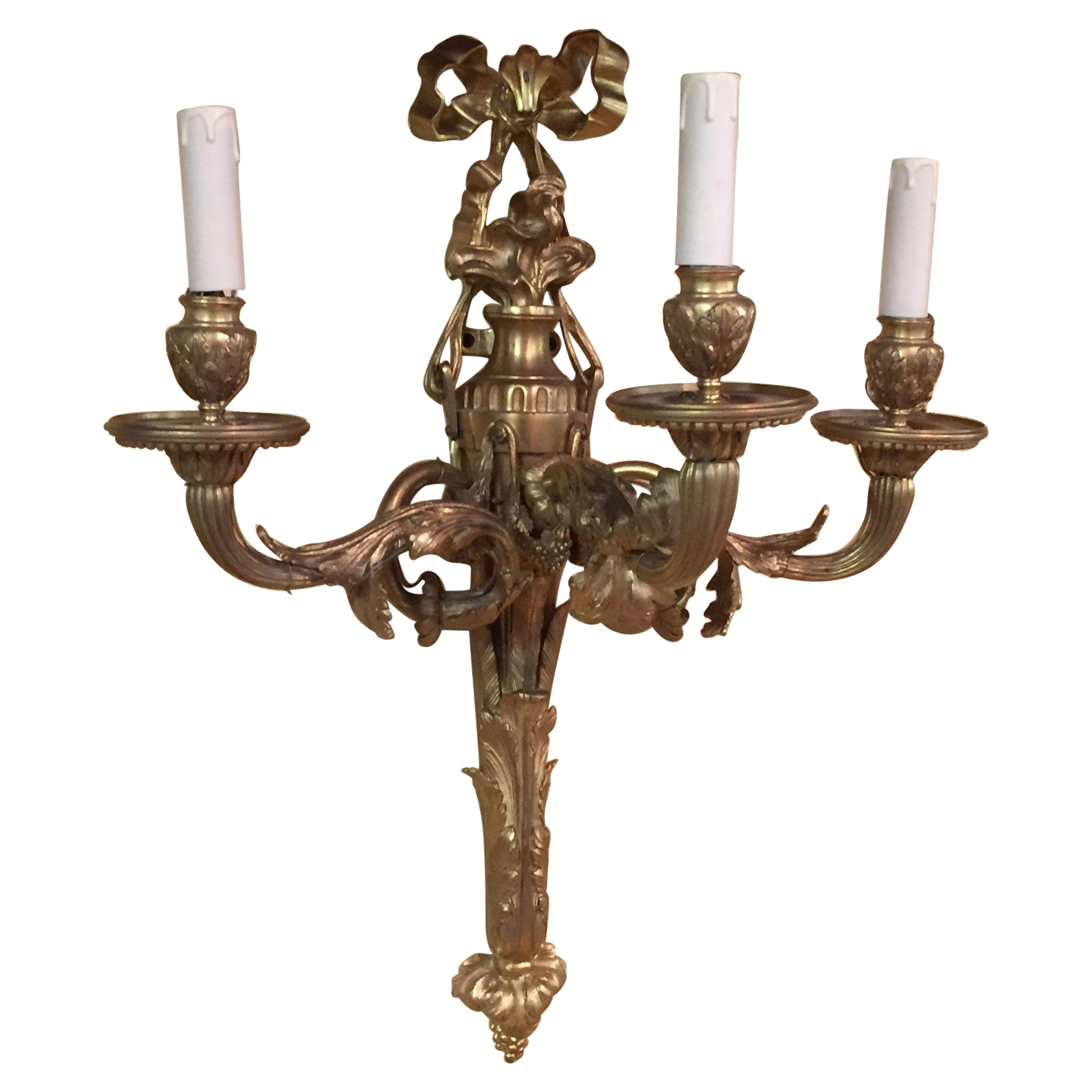 Französische Prunk-Applikation oder Wandlampe im Louis XV-Stil des 20. Jahrhunderts im Angebot