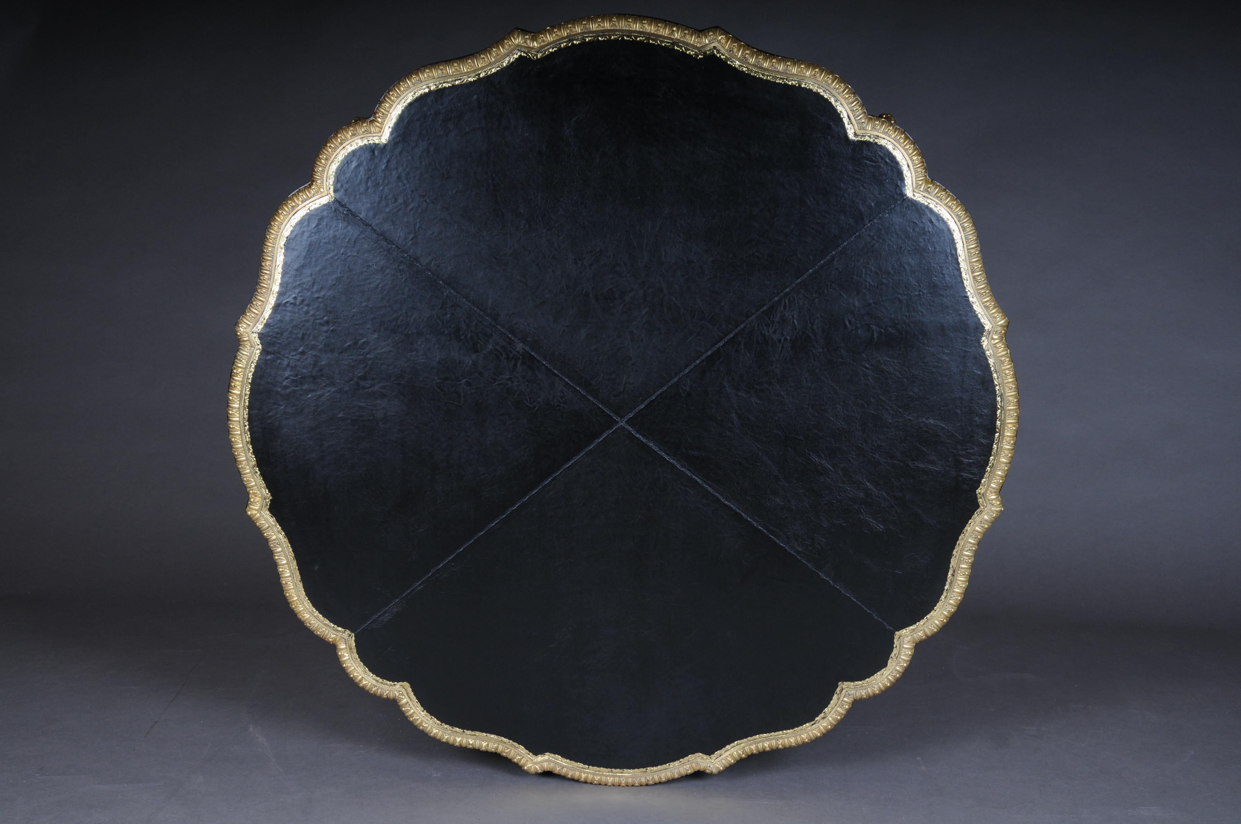 20th Century Louis XV Style French Salon Table, Black Gold For Sale 8