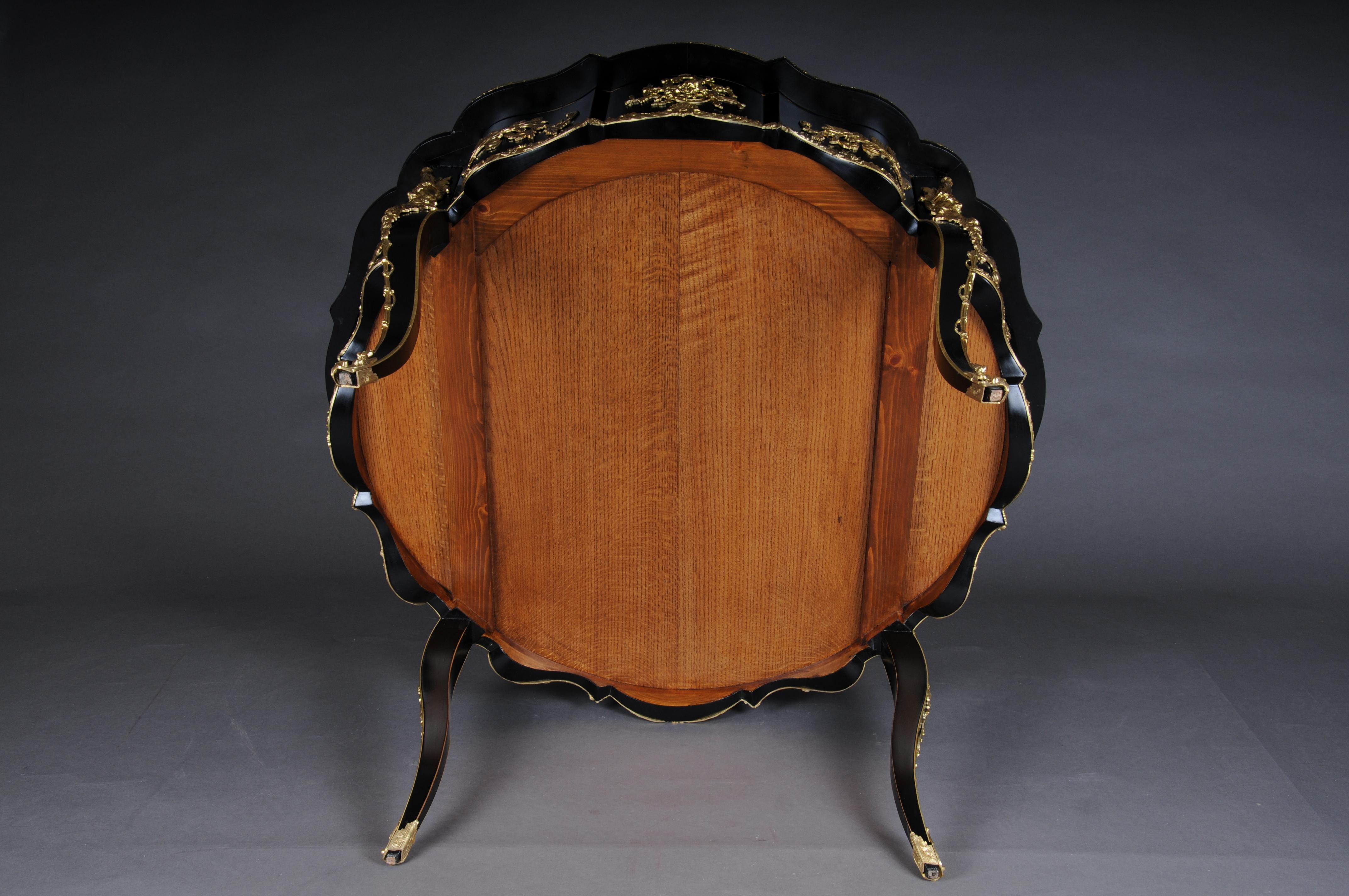 20th Century Louis XV Style French Salon Table, Black Gold For Sale 10