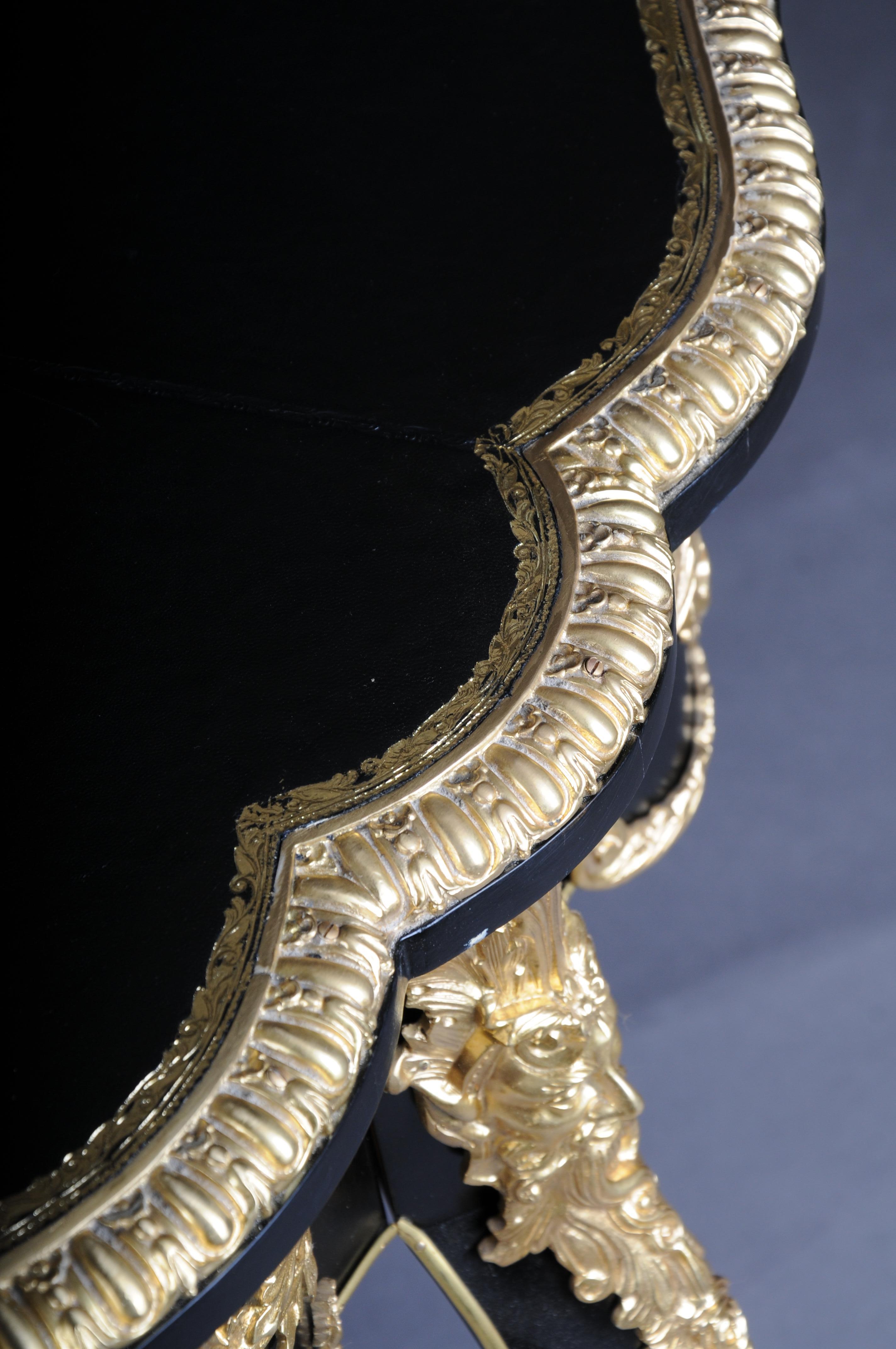 Französischer Salontisch im Louis-XV-Stil des 20. Jahrhunderts, Schwarzgold im Angebot 11