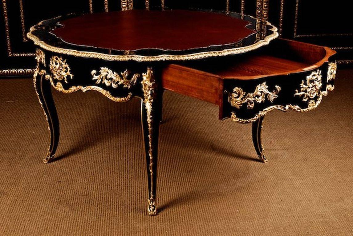 Bronze 20th Century Louis XV Style French Salon Table For Sale