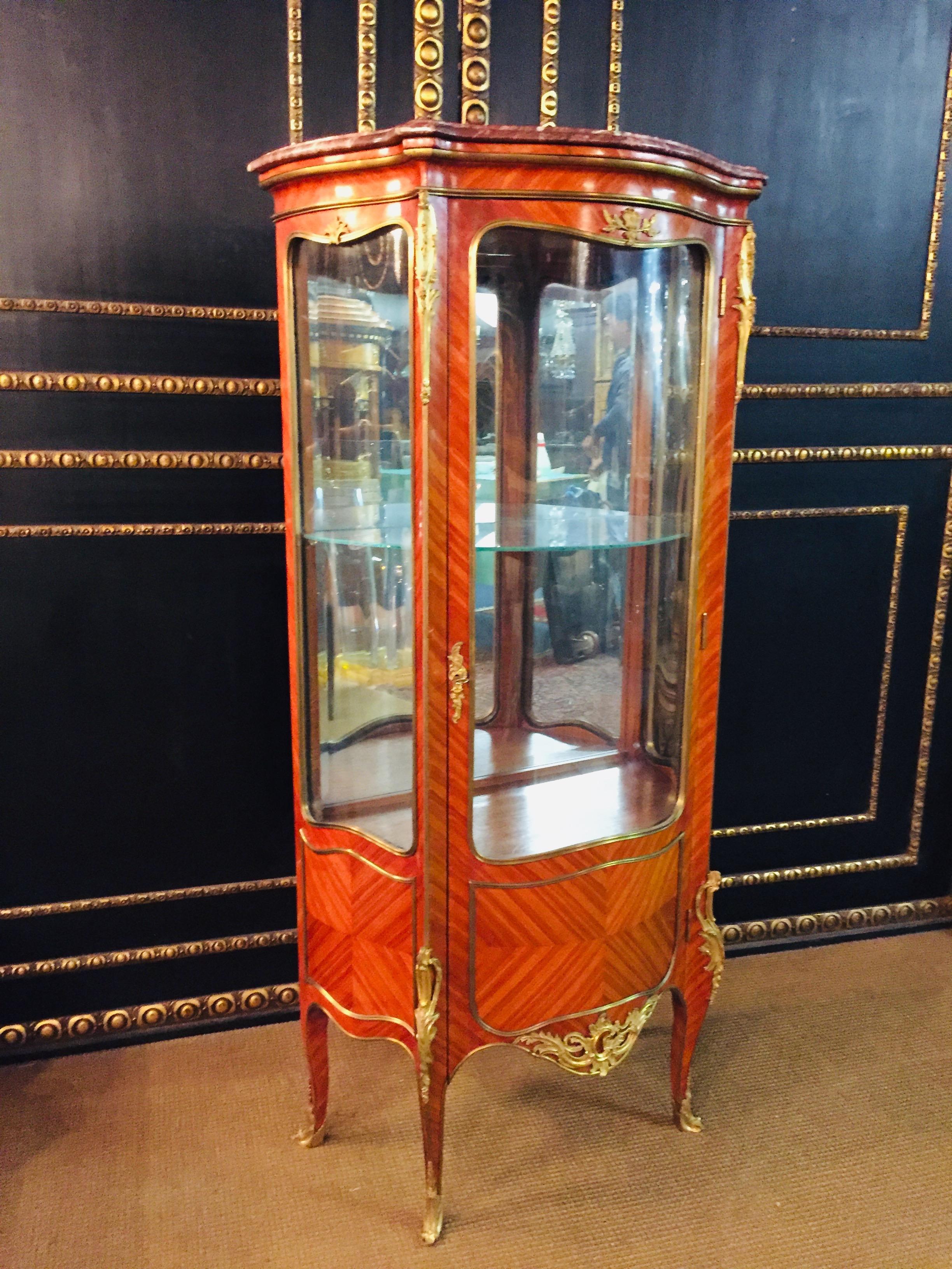 Veneer 20th Century Louis XV Style French Salon Vitrine