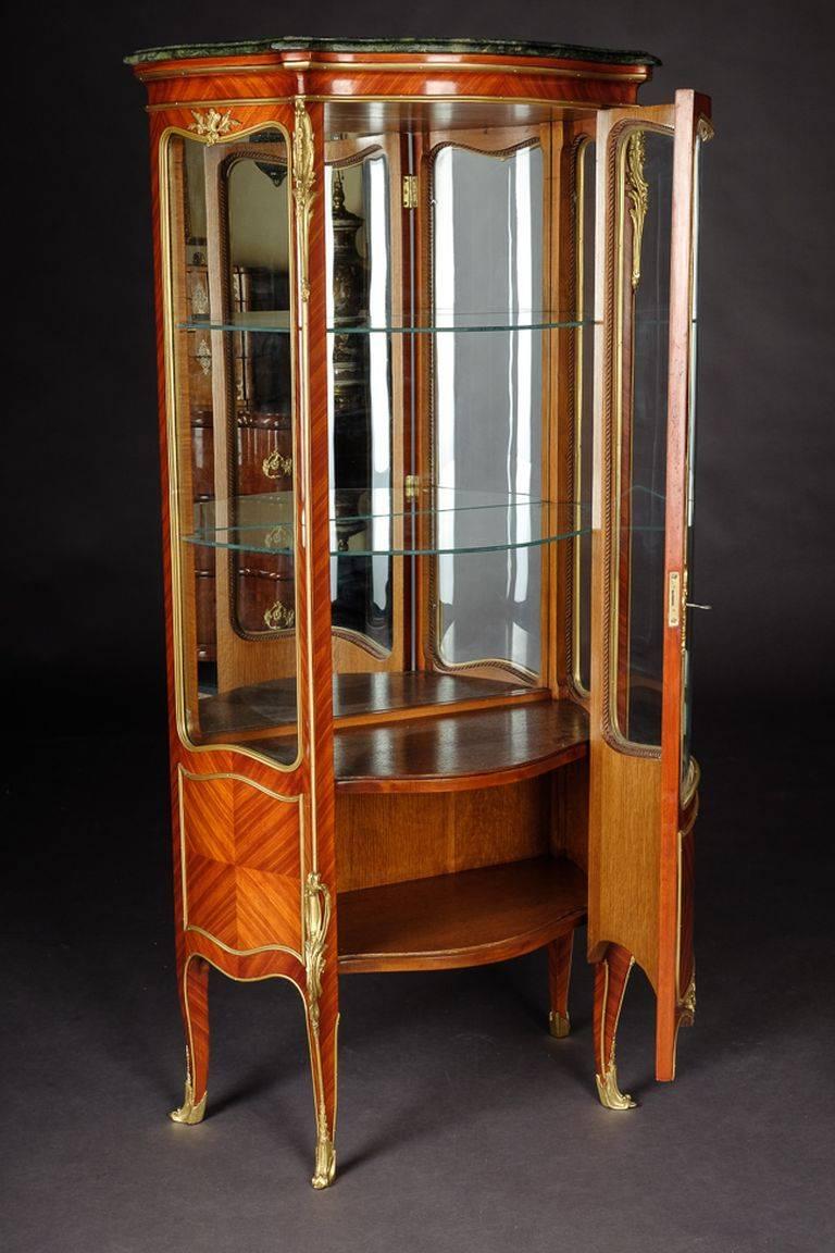 Marble 20th Century Louis XV Style French Salon Vitrine For Sale