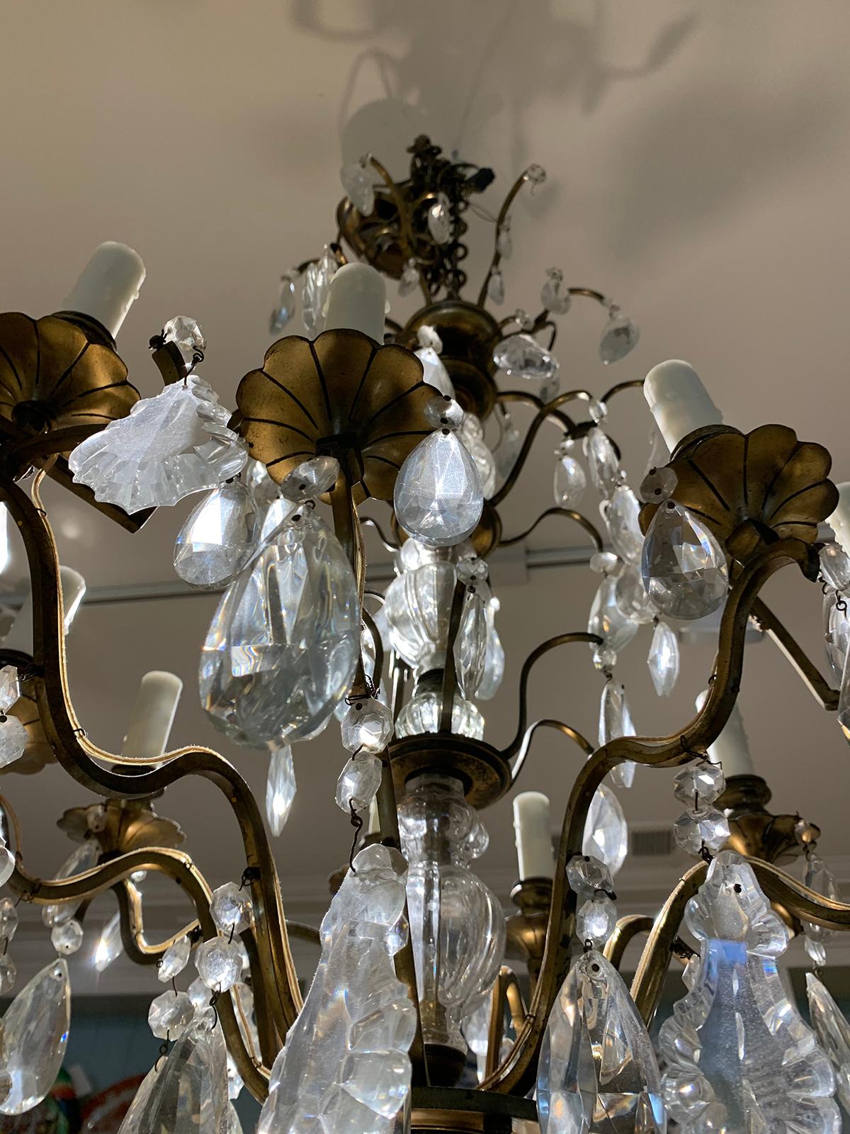 20th Century Louis XV Style Gilt Bronze and Crystal Chandelier For Sale 8